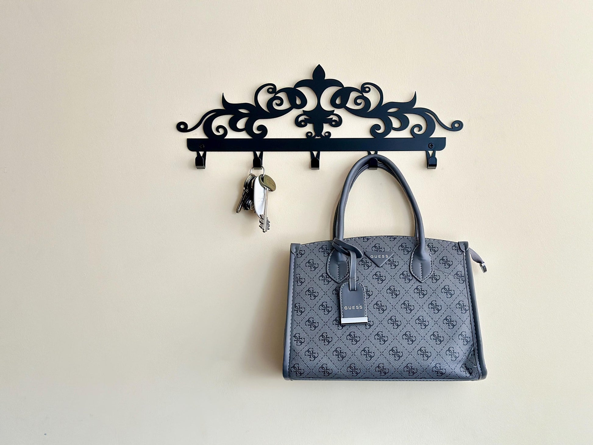 Ornate Metal Scroll Coat Rack — 7