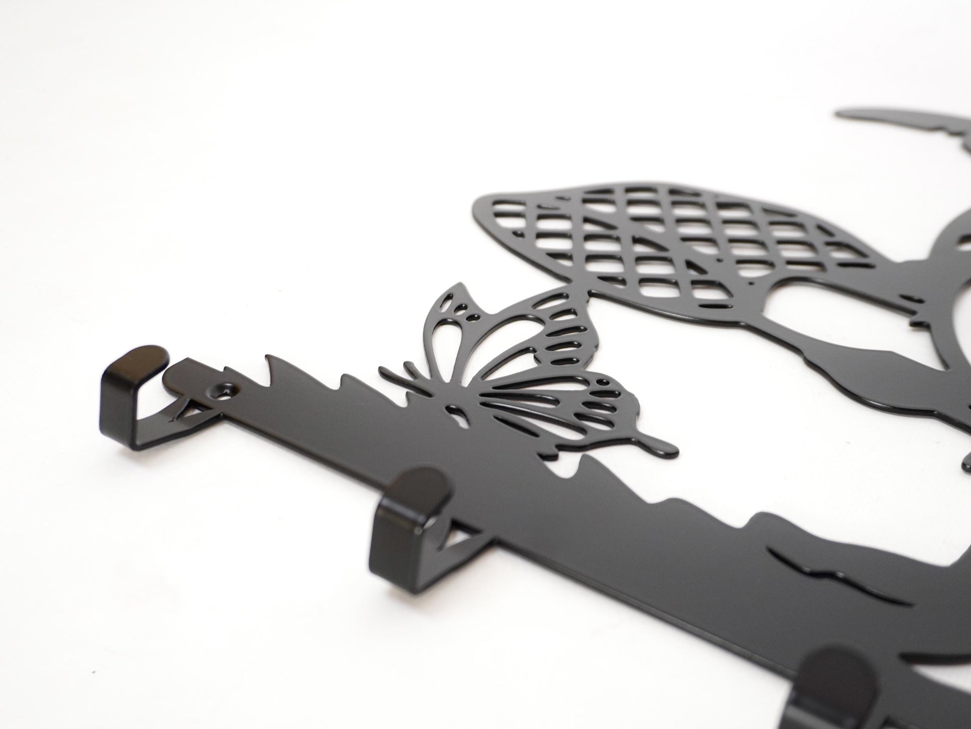 Gnome Chasing Butterflies Metal Coat Hook Rack — 5