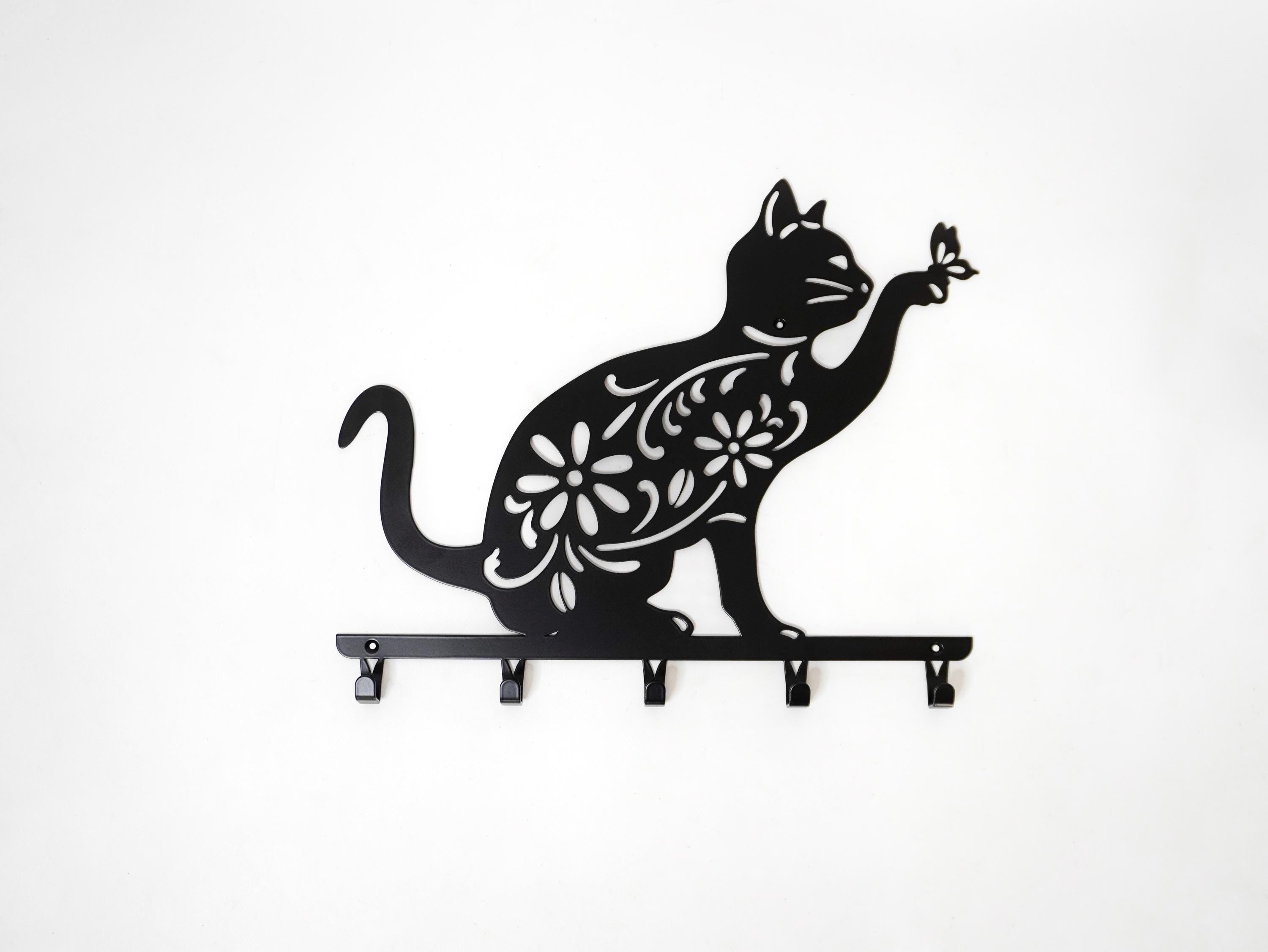 Metal Cat Butterfly Key Hanger — 2
