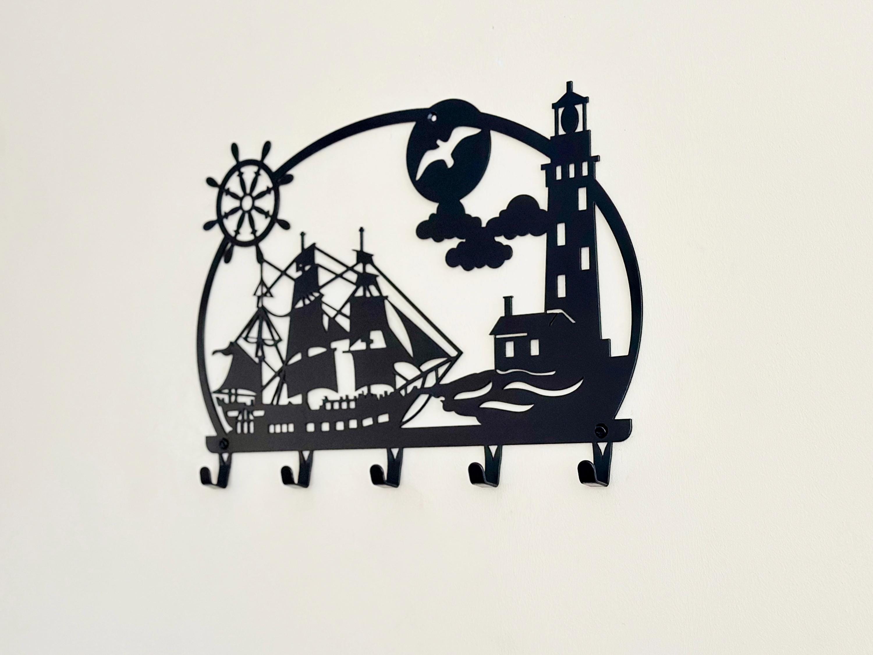 Nautical Metal Key Hanger for Wall