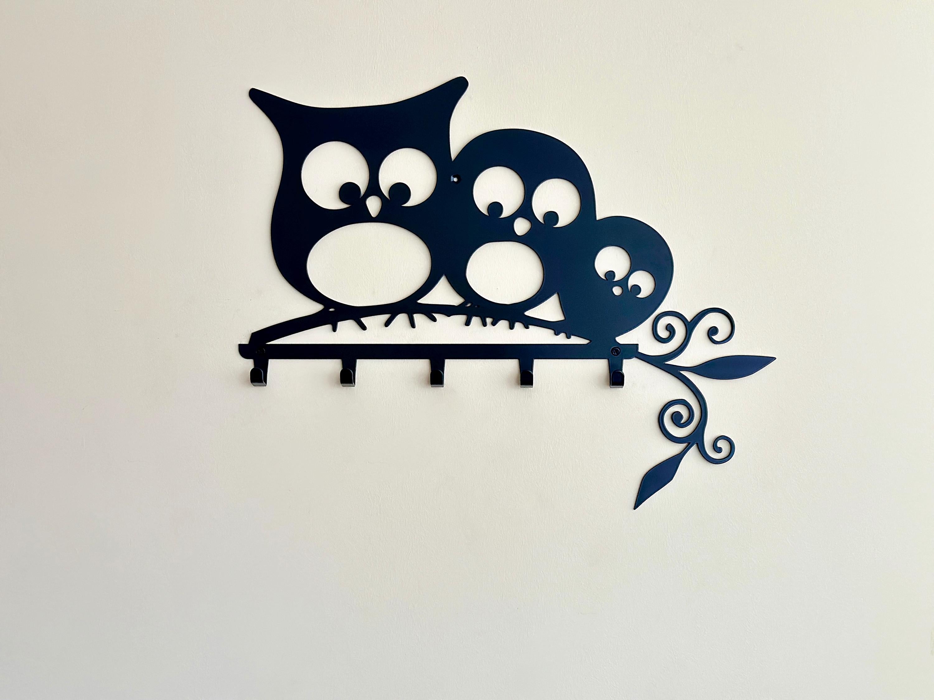 Owl Family Metal Key Hanger — 5