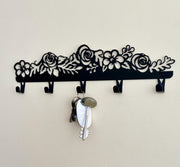 Metal Entryway Coat Rack with Flowers