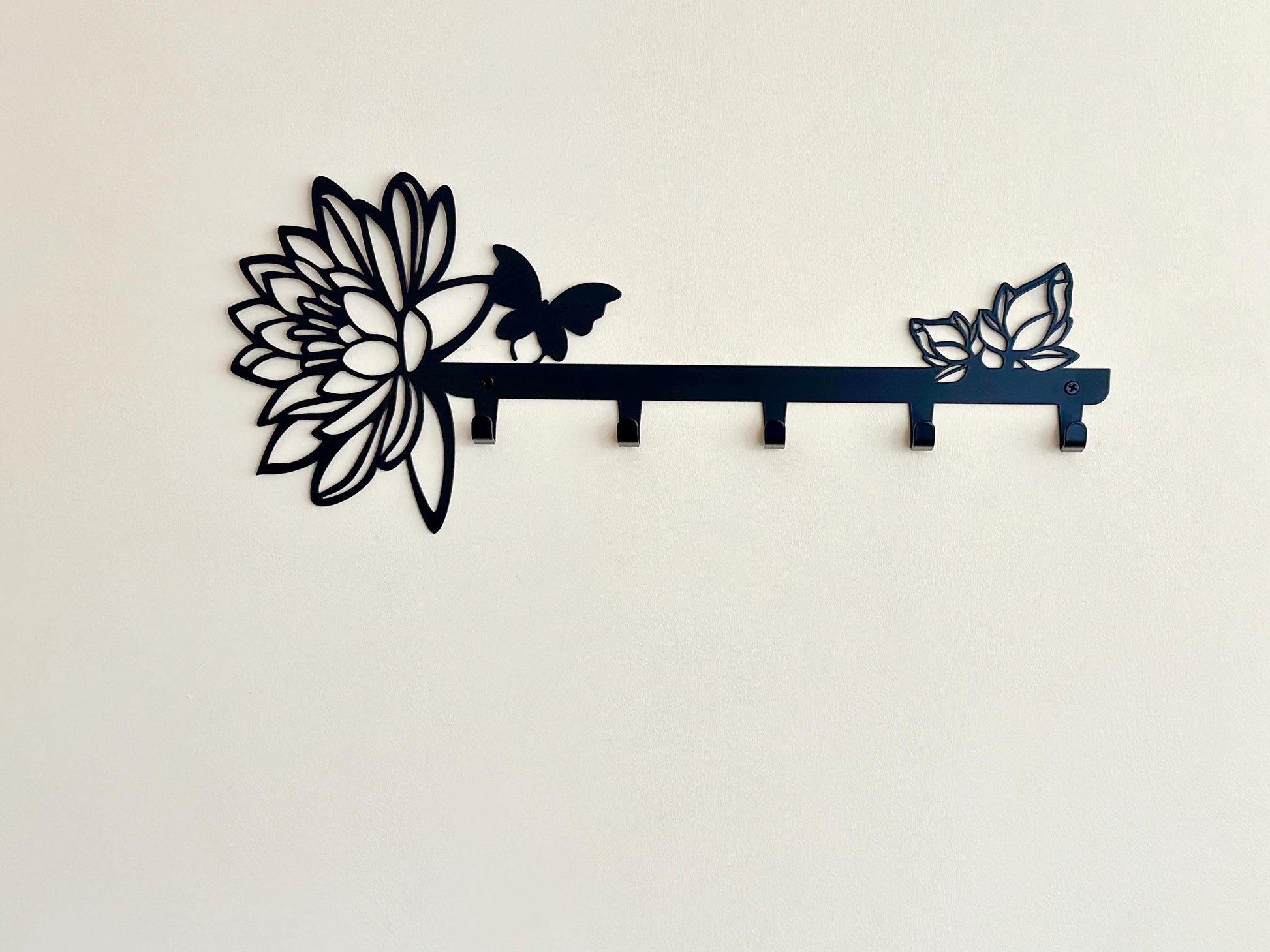 Metal Lily Butterfly Coat Rack — 6