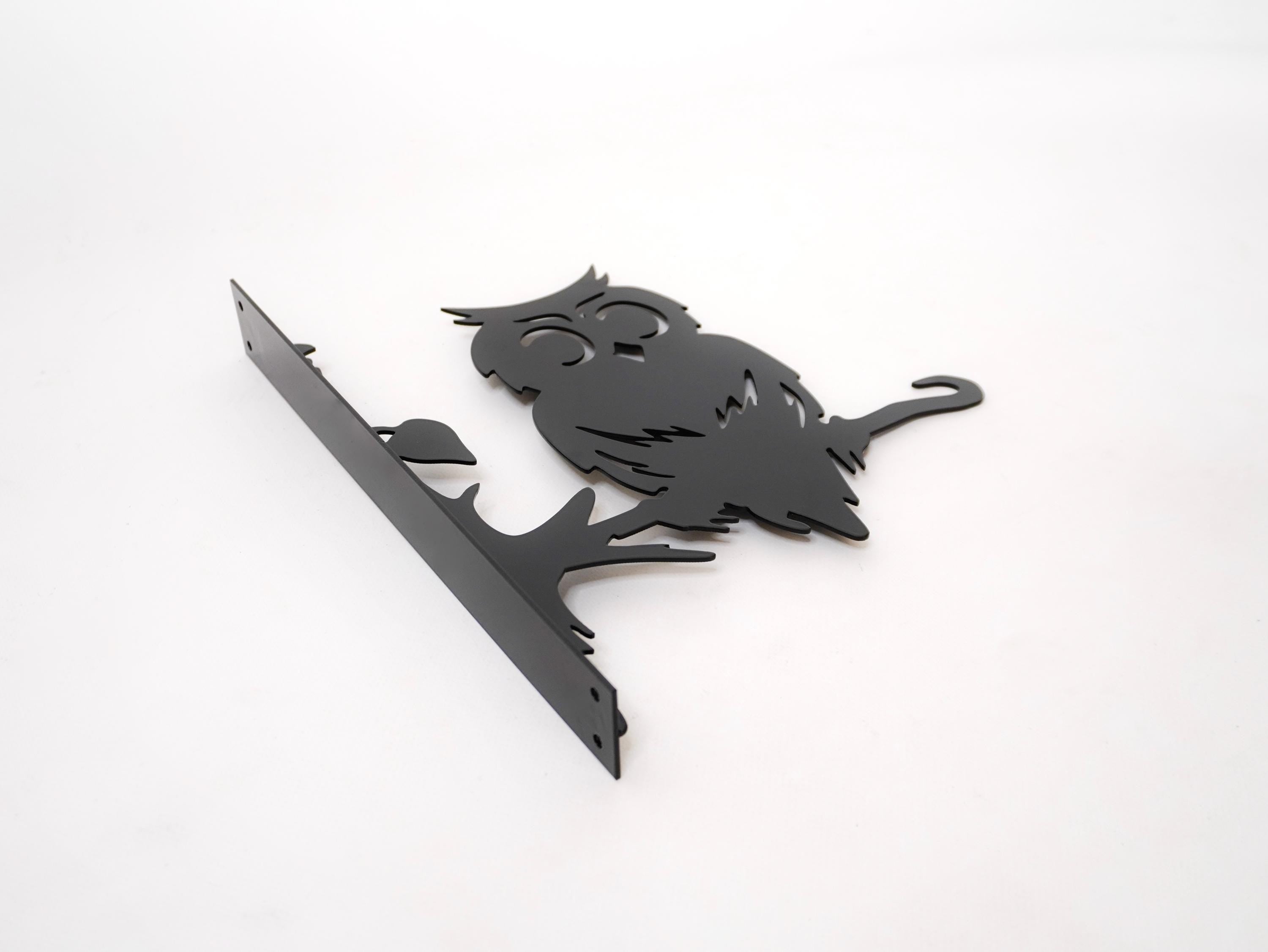 Owl metal outdoor plant hanger — 6