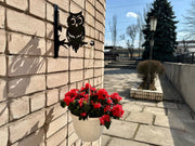 Owl metal outdoor plant hanger