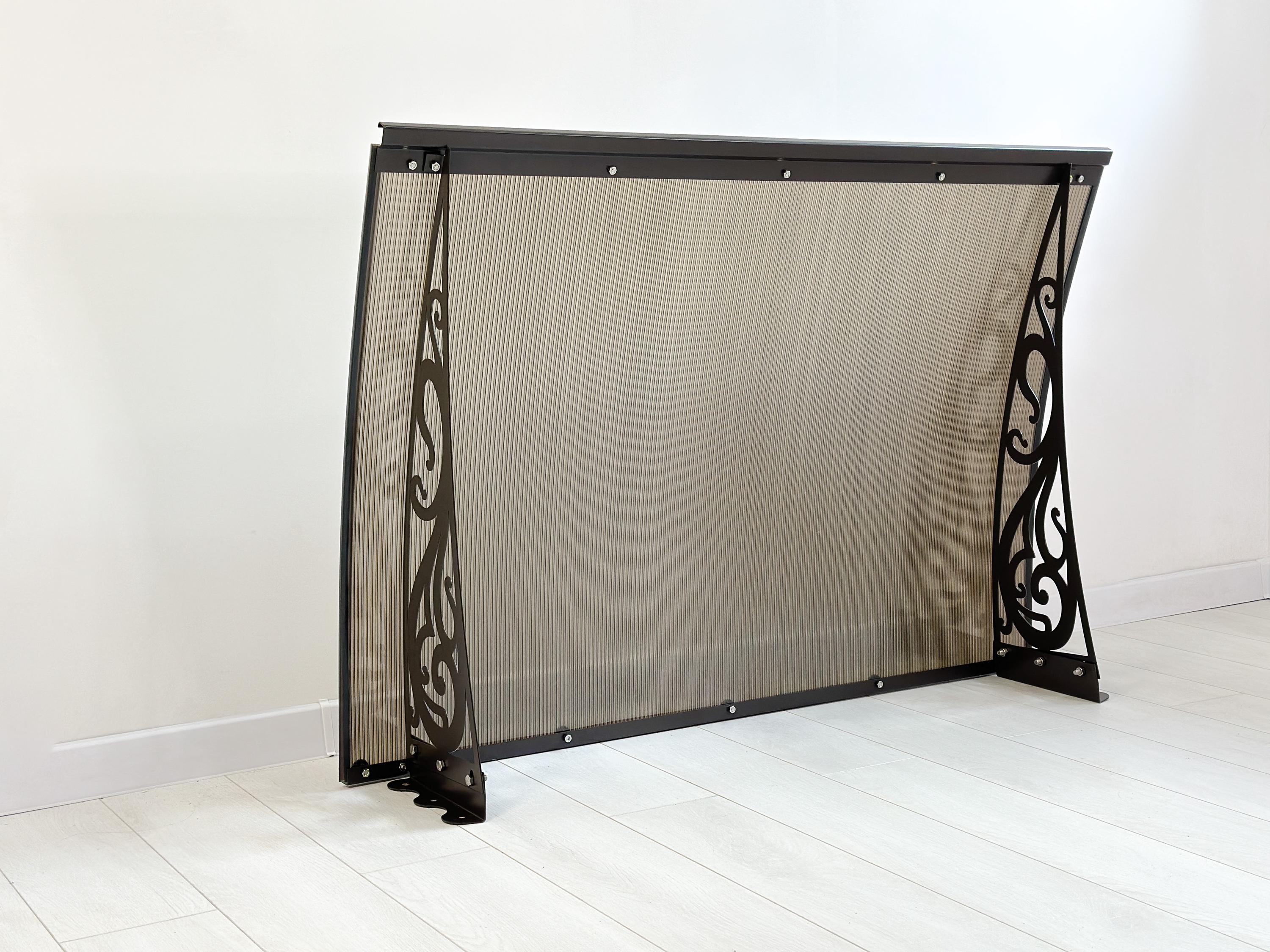 Metal Door Awning with Scroll Brackets — 4