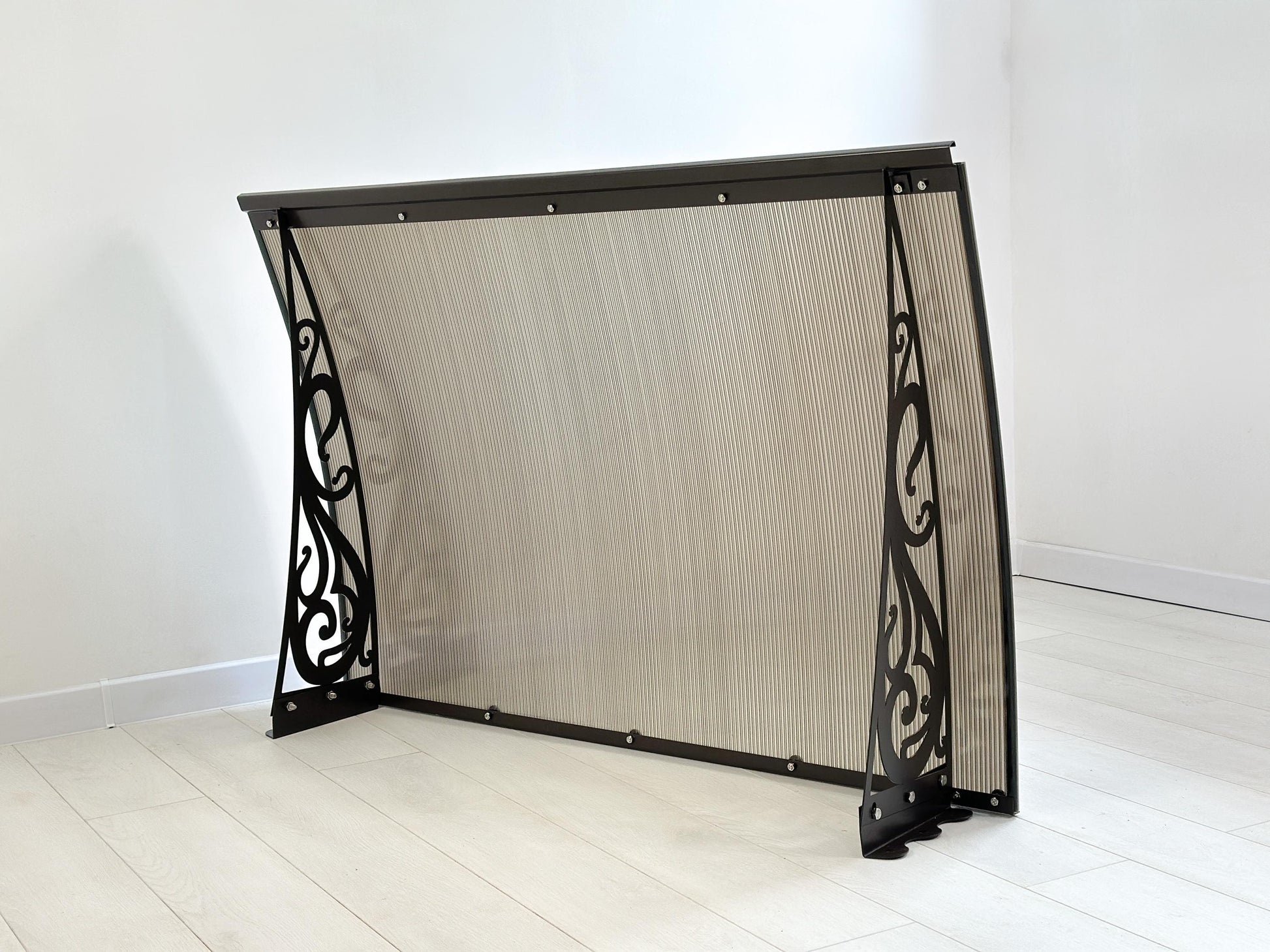 Metal Door Awning with Scroll Brackets — 5