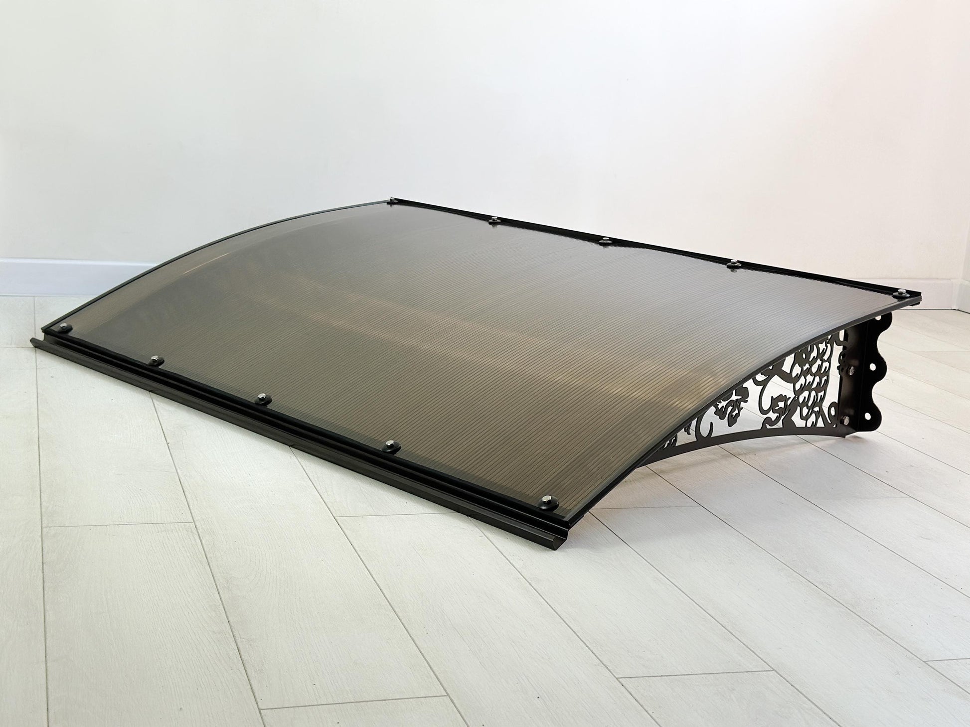 Metal Door Canopy with Grapevine Ornament — 3