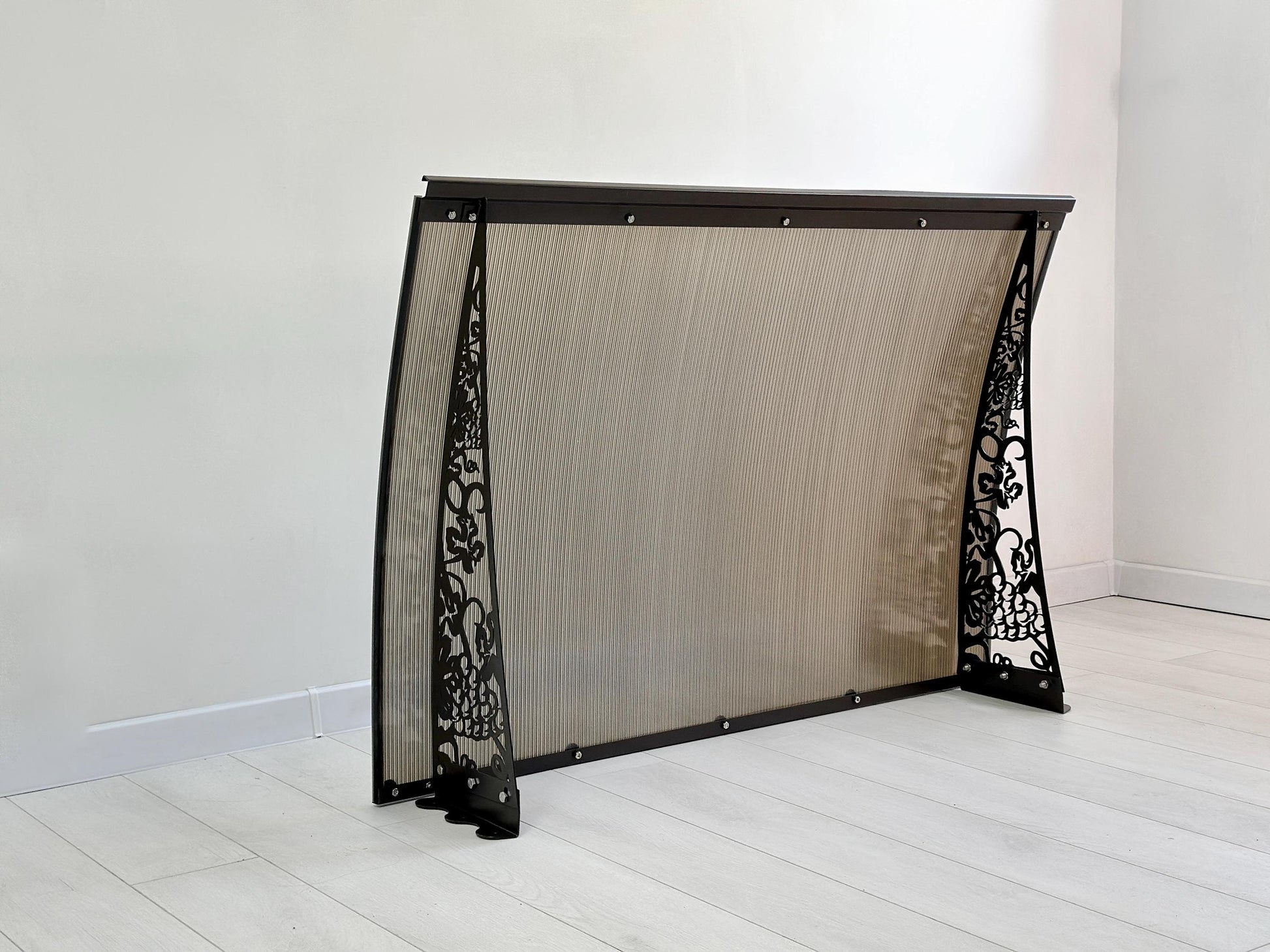 Metal Door Canopy with Grapevine Ornament — 5