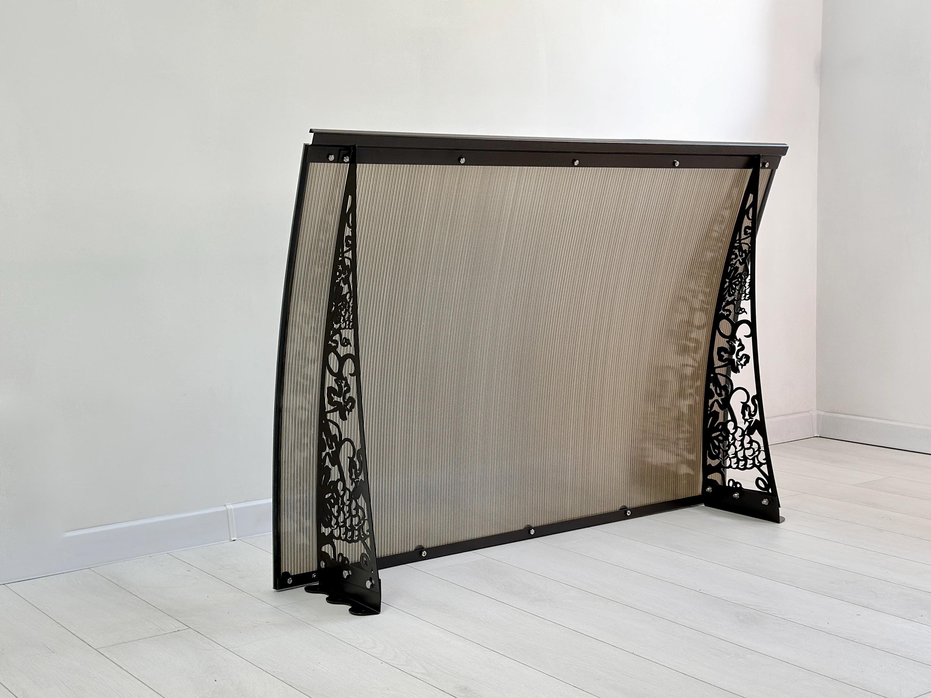 Metal Door Canopy with Grapevine Ornament — 5