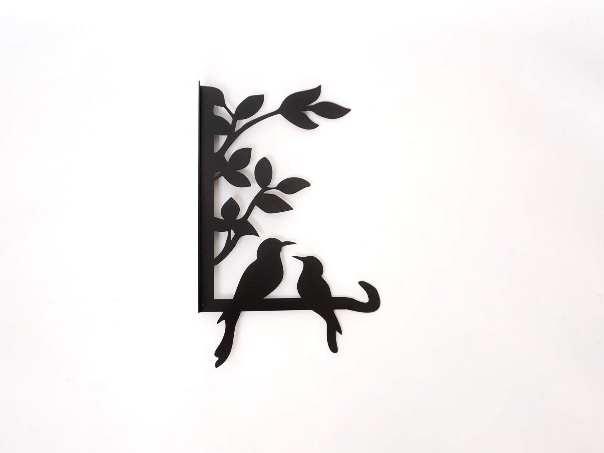 Birds on branch metal outdoor plant hanger — 4
