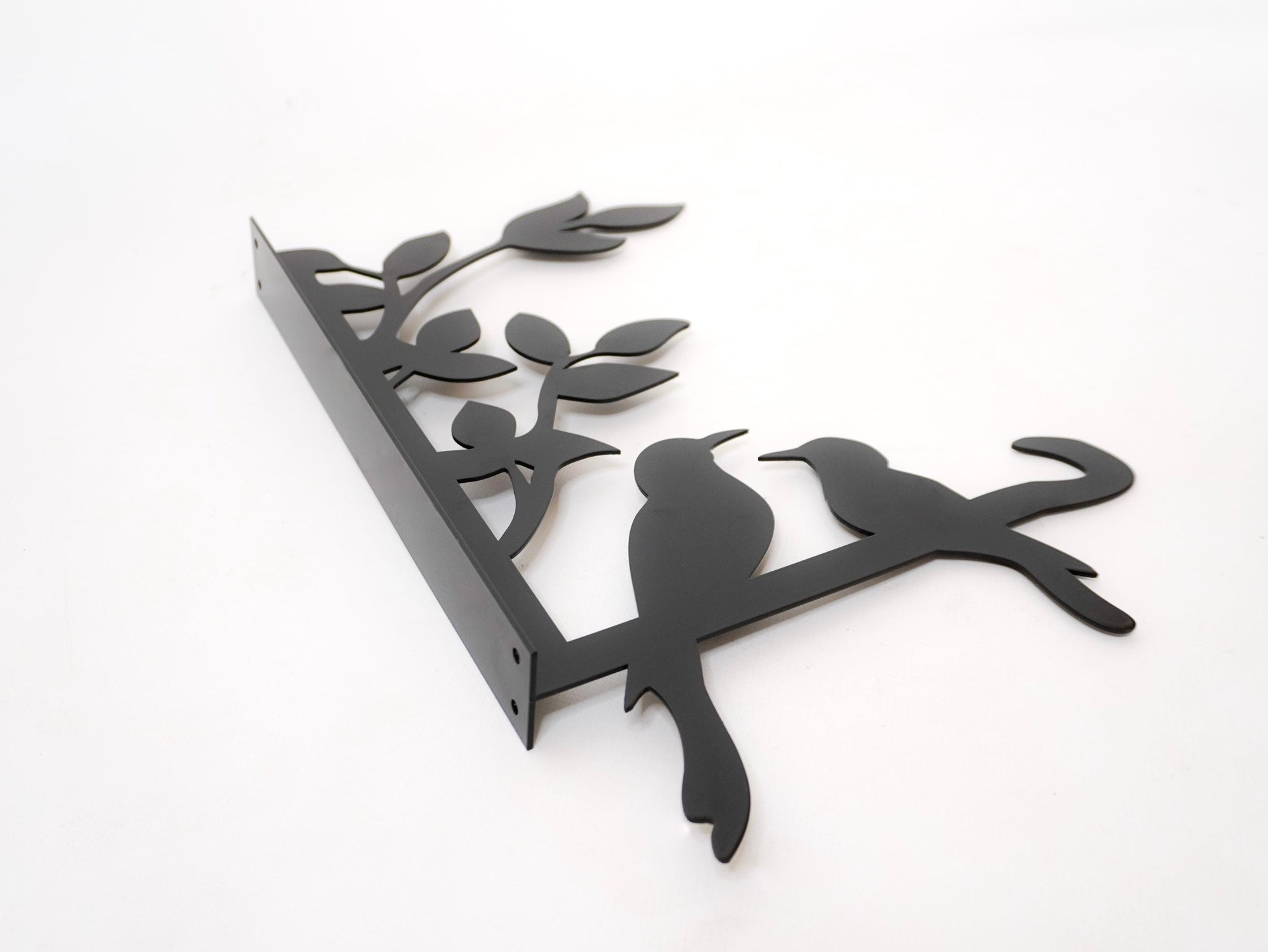 Birds on branch metal outdoor plant hanger — 7