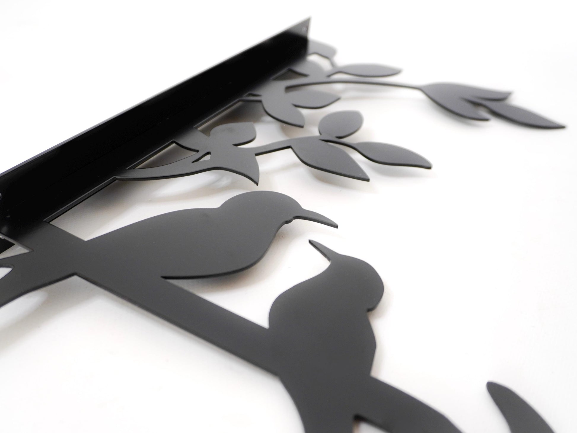 Birds on branch metal outdoor plant hanger — 6