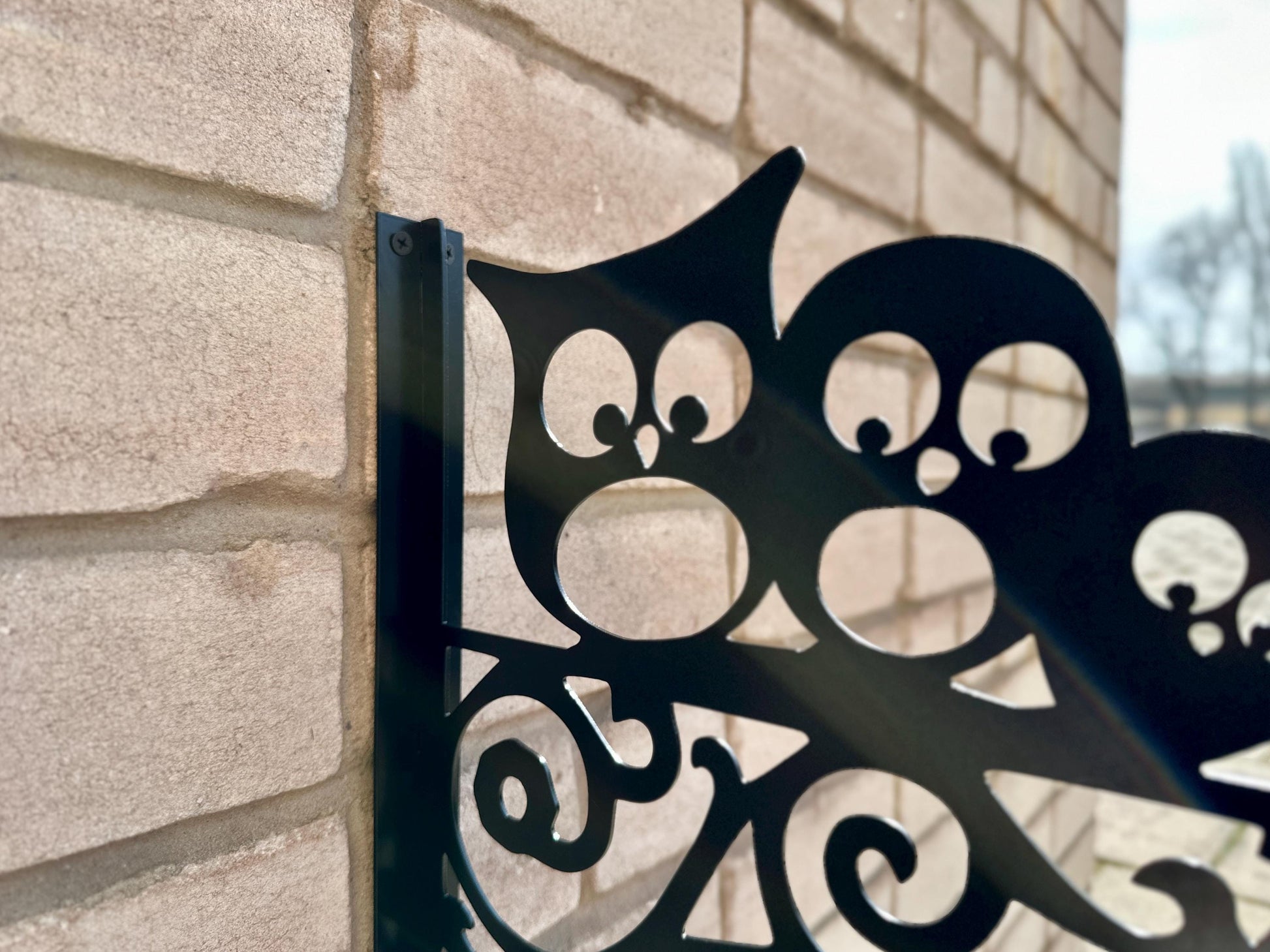 Owls metal outdoor plant hanger — 4