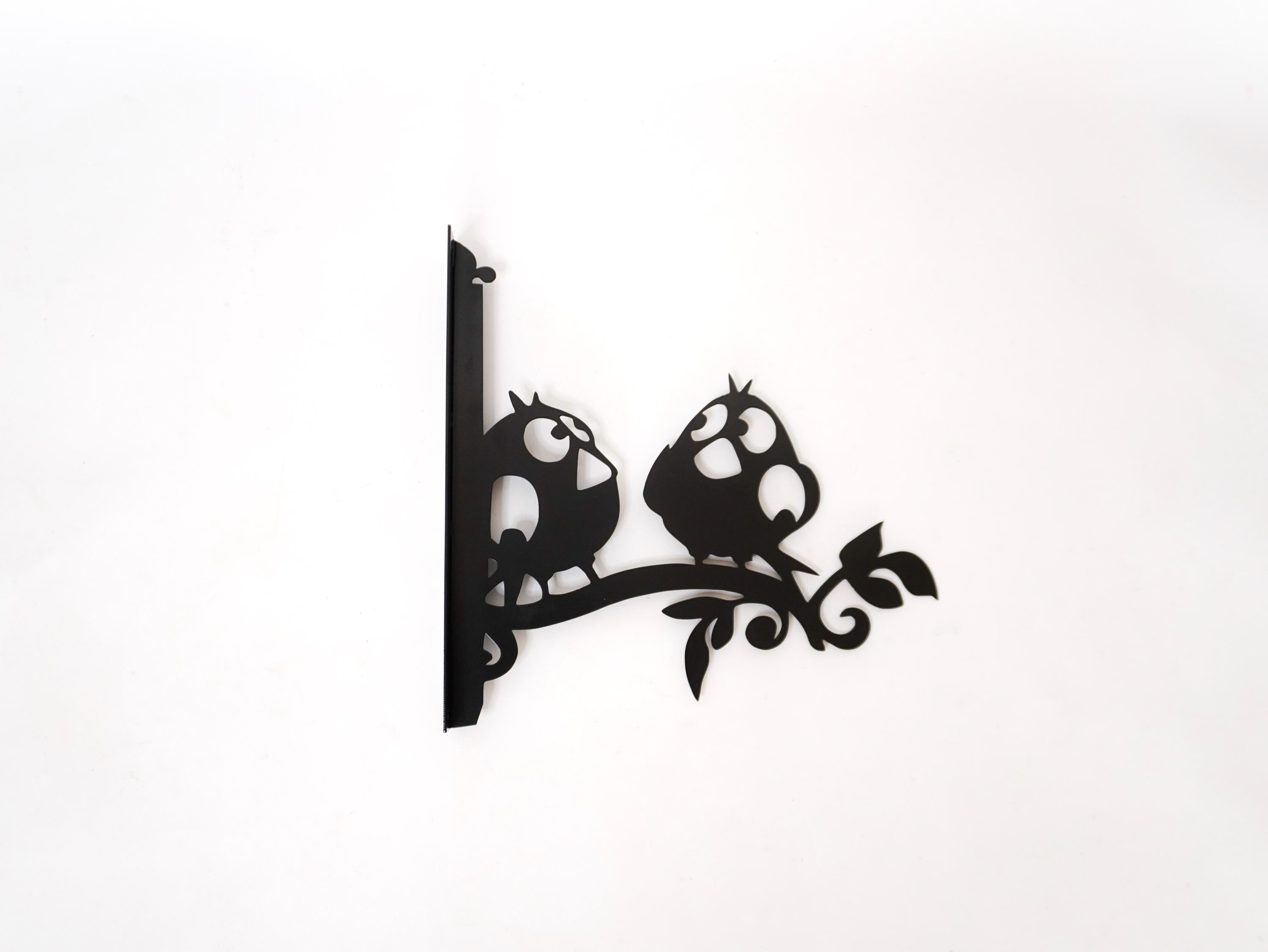 Funny birds metal outdoor plant hanger — 4