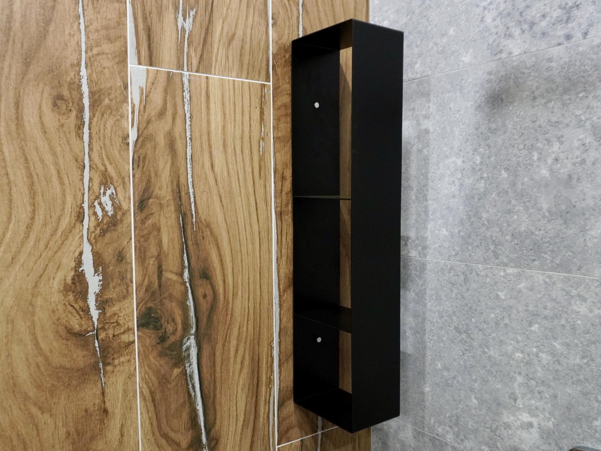 Vertical shelf floating aluminum organizer for bathroom or shower cadd — 3