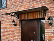 Metal Door Awning with Scroll Brackets