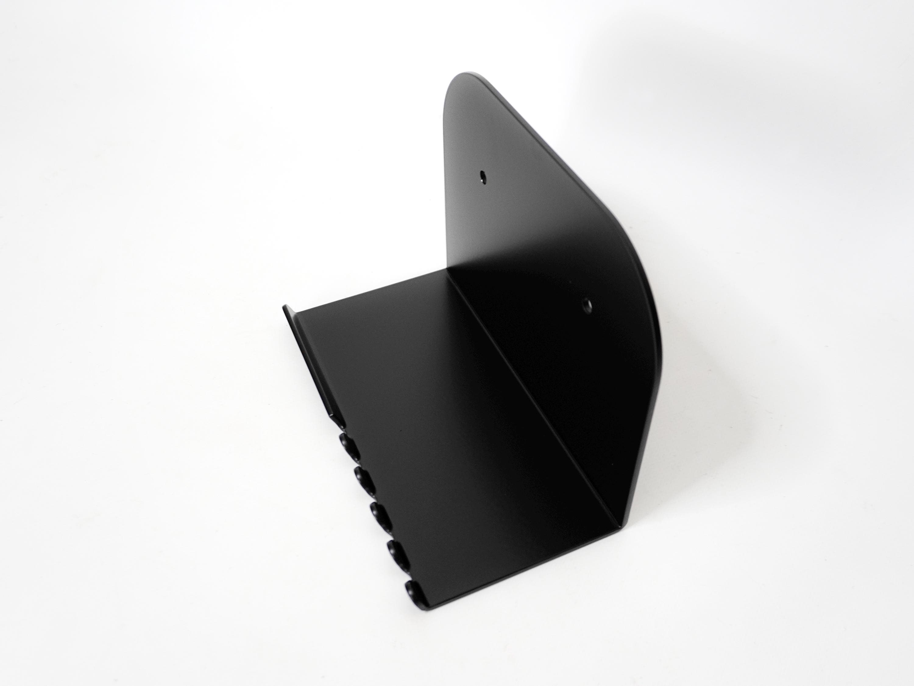 Wall-Mounted Floating Shelf with High Back and Hooks — 7