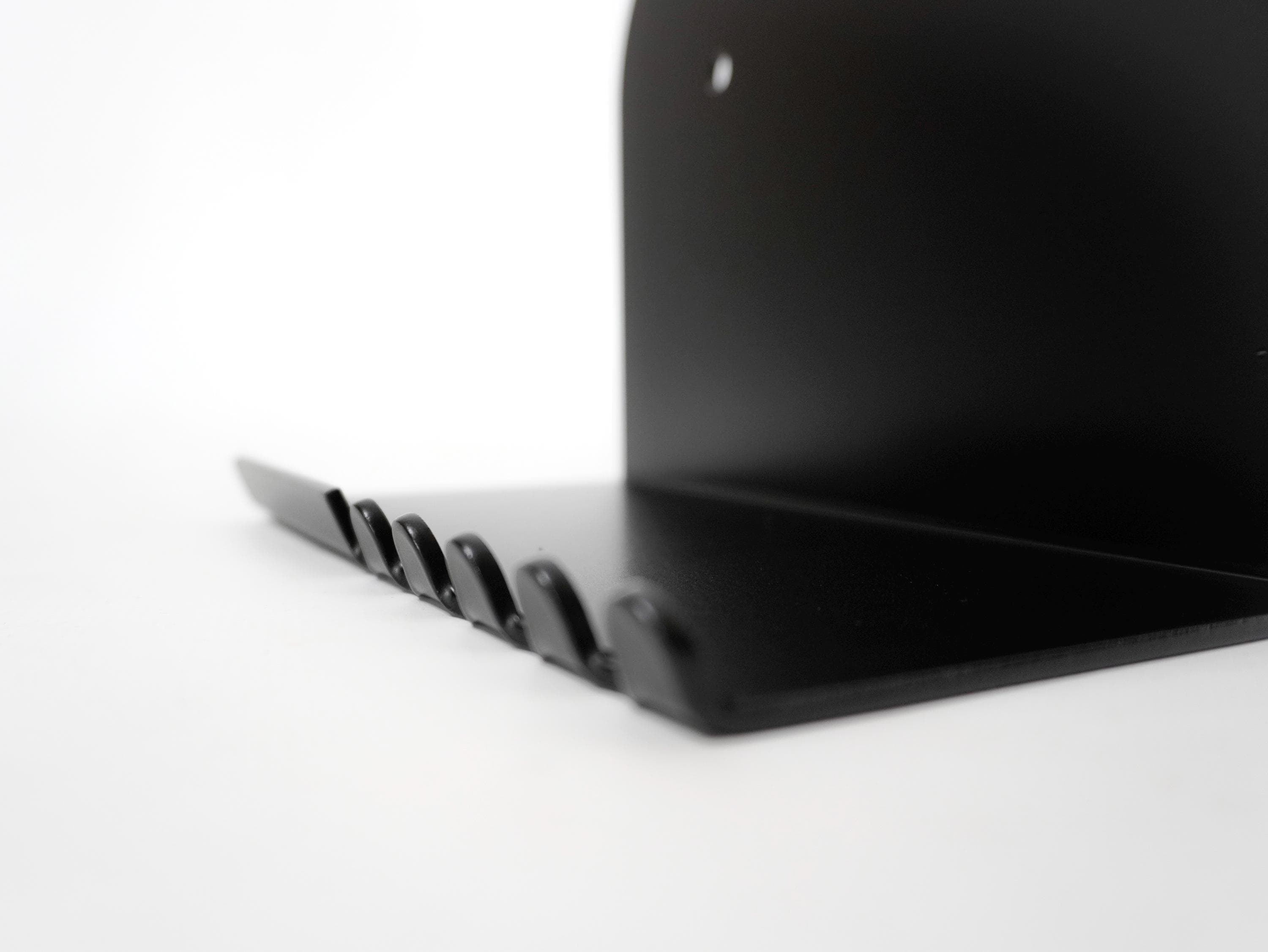 Wall-Mounted Floating Shelf with High Back and Hooks — 6