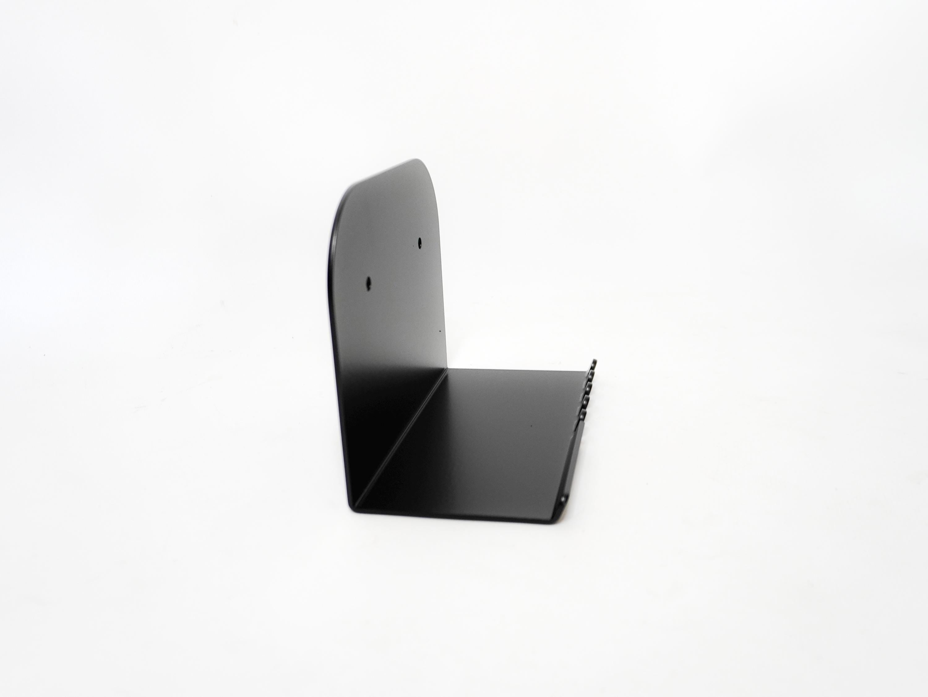 Wall-Mounted Floating Shelf with High Back and Hooks — 5