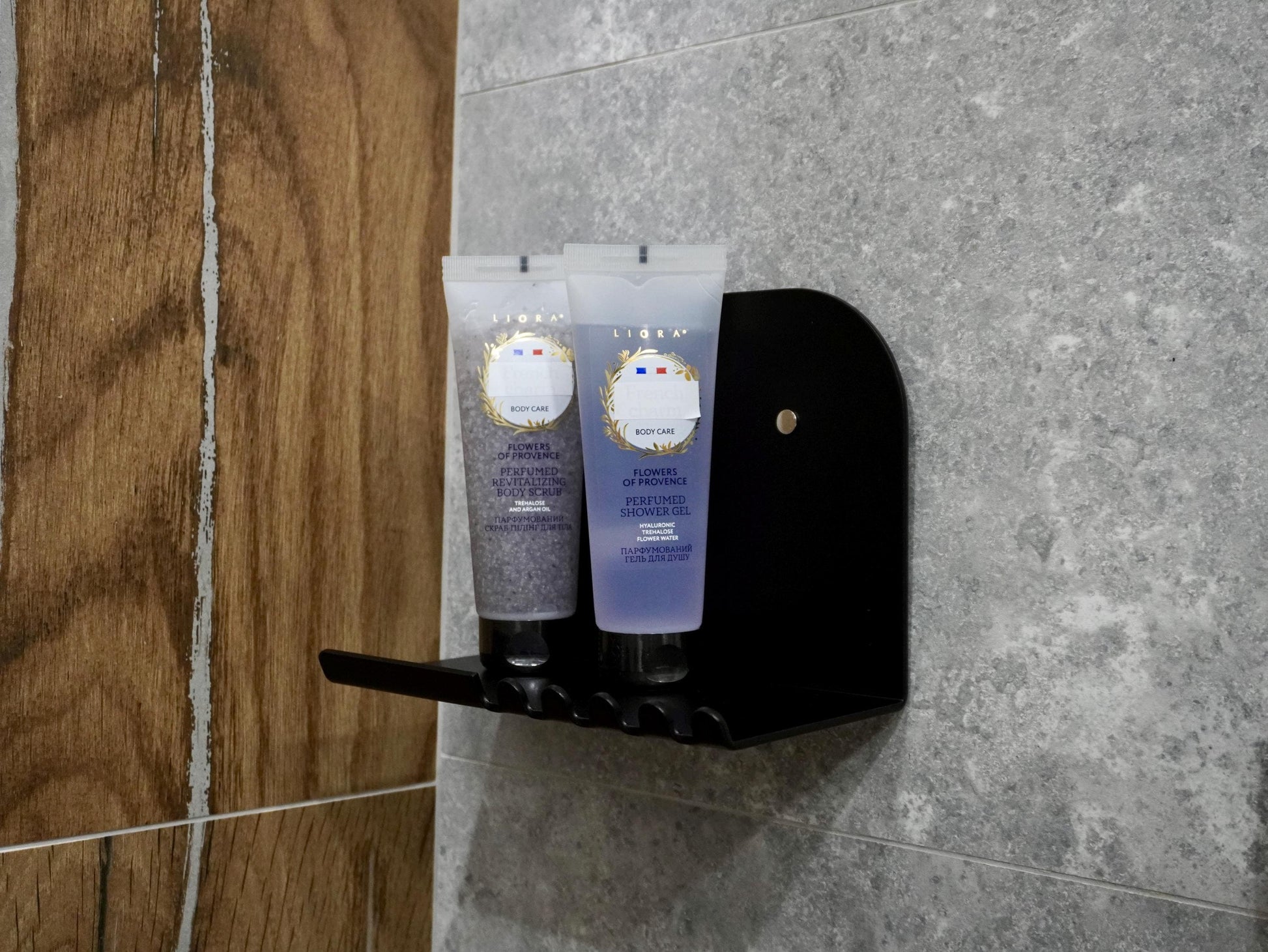 Wall-Mounted Floating Shelf with High Back and Hooks