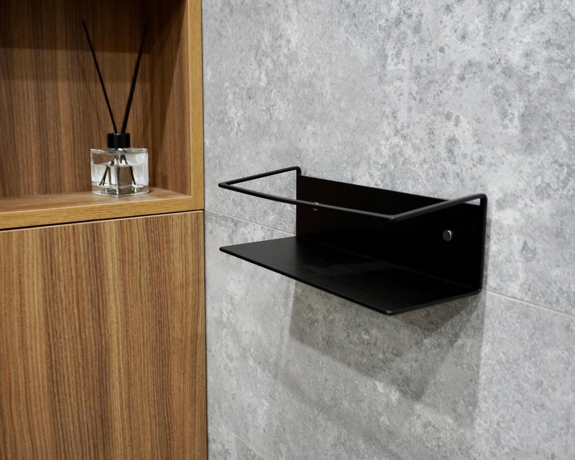 Wall-Mounted Aluminum Shower Shelf — 4