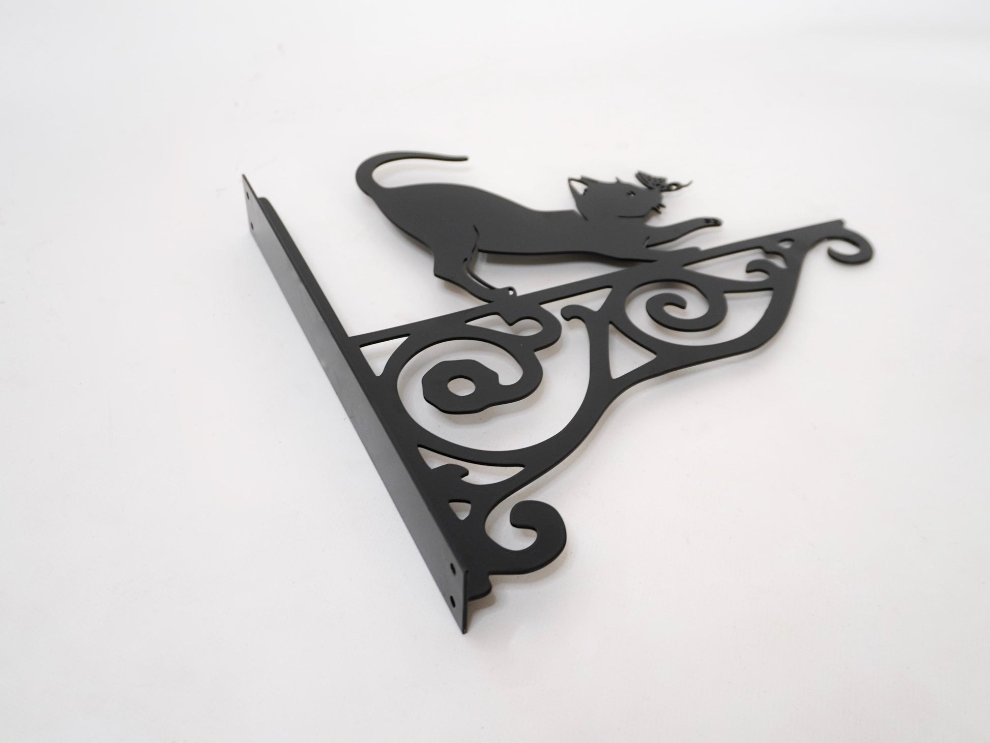 Cat and butterfly metal outdoor plant hanger — 7