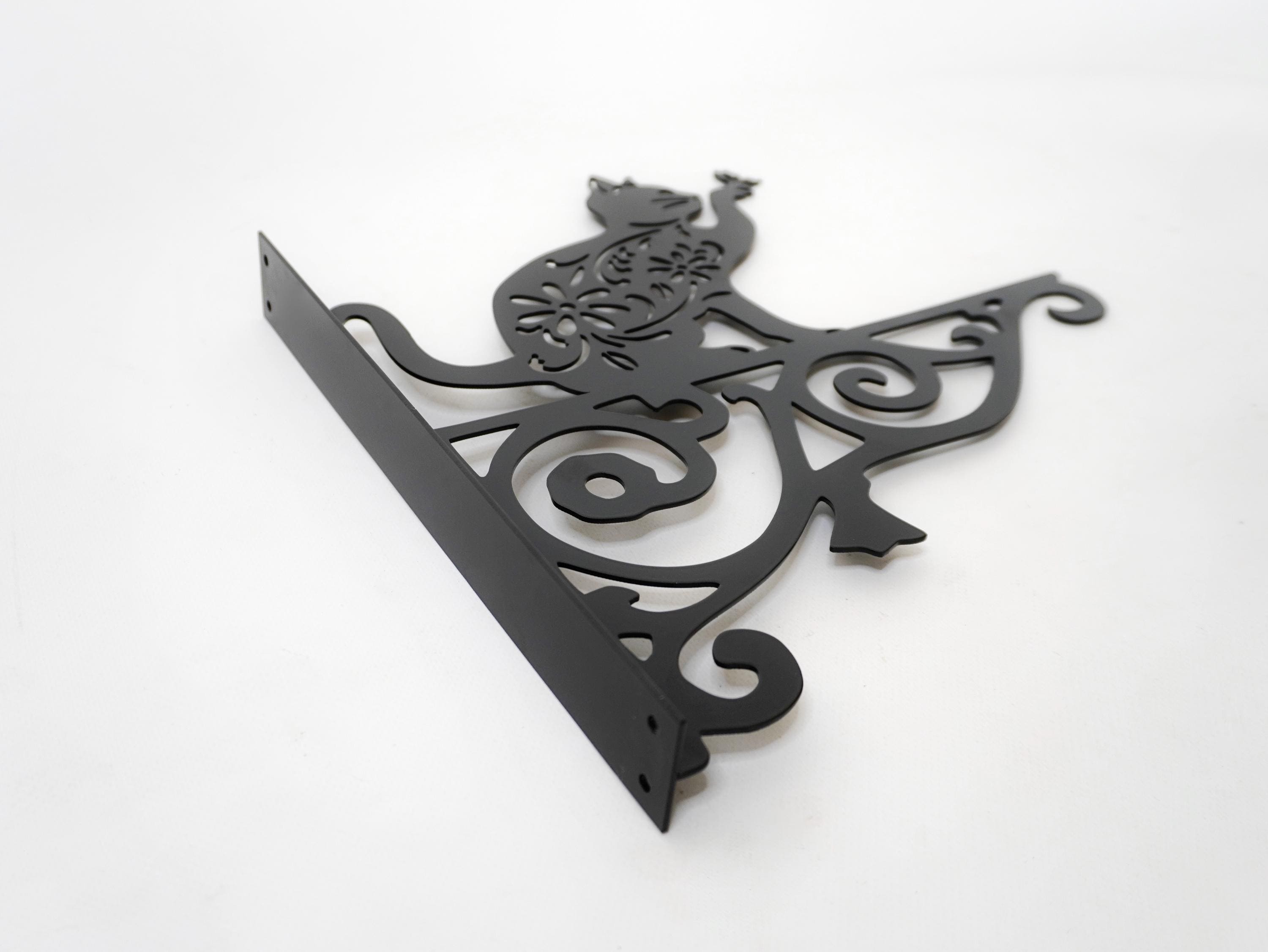 Cat with patterns metal outdoor plant hanger — 8