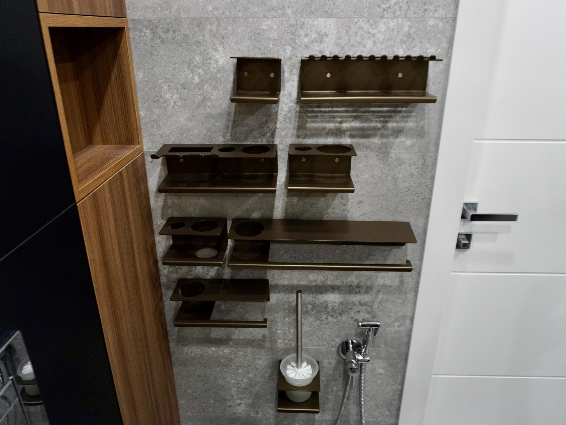 Set of Eight Aluminum Bathroom Shelves