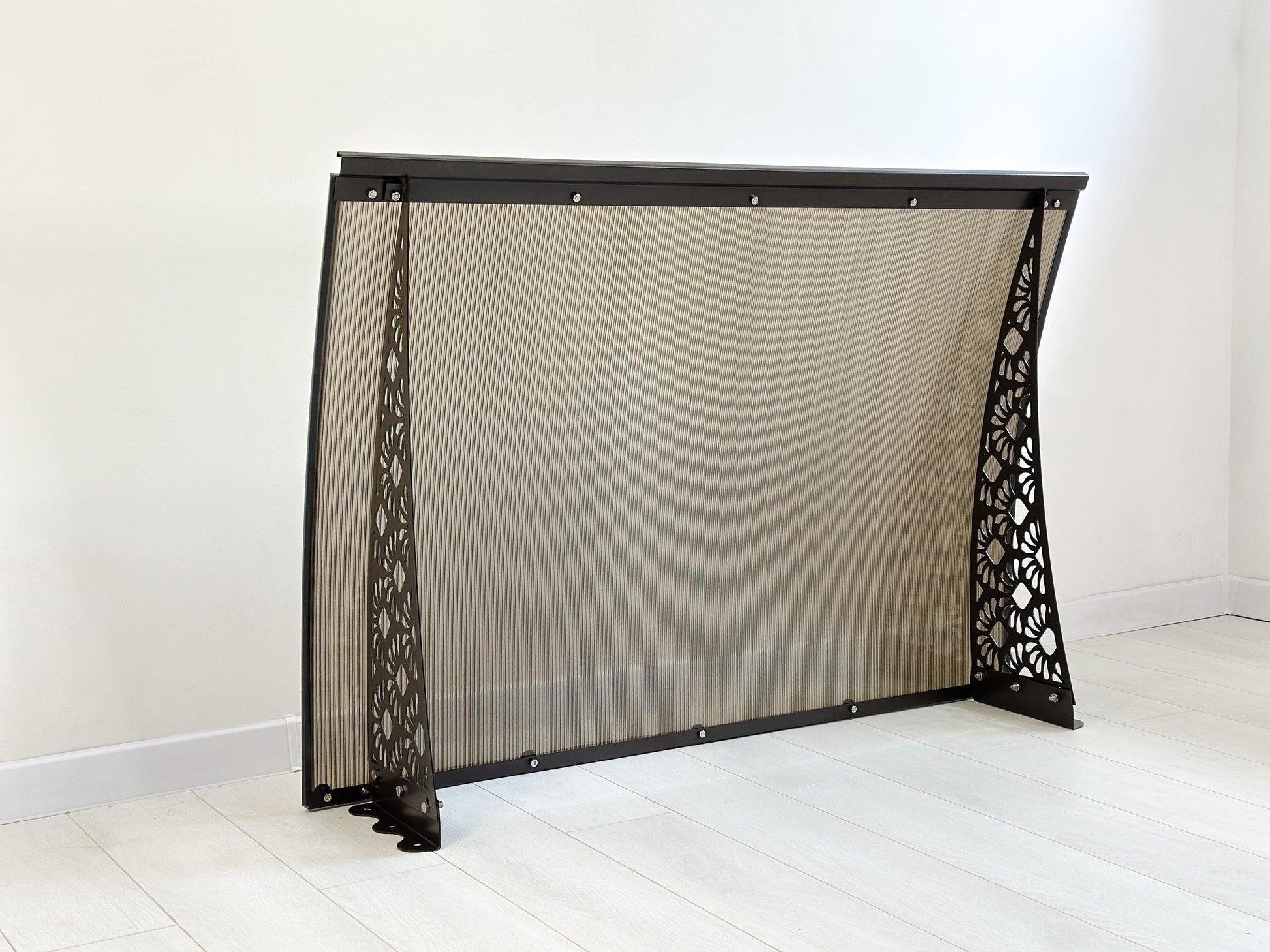 Door Awning with Decorative Metal Supports — 3