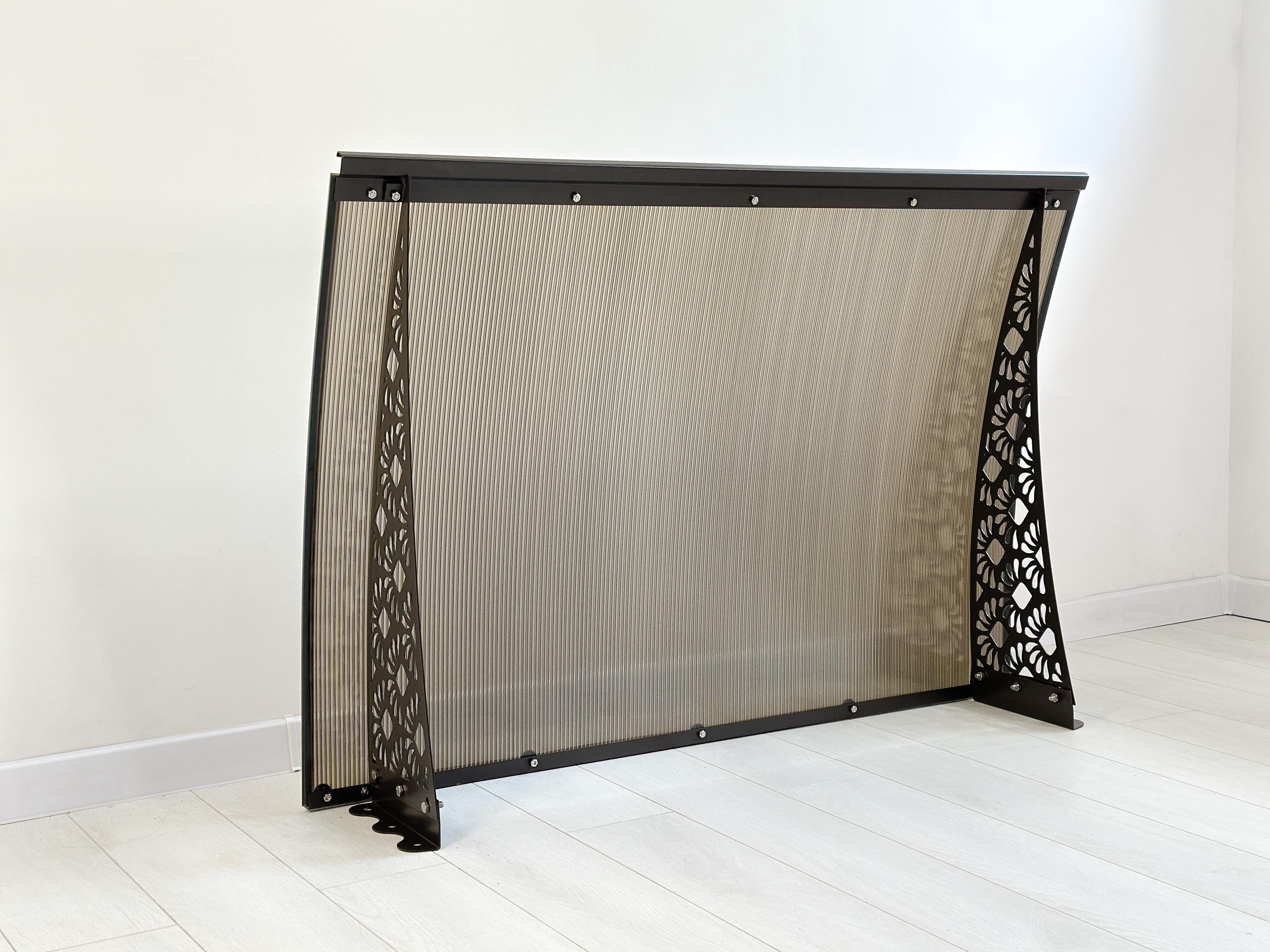 Door Awning with Decorative Metal Supports — 3