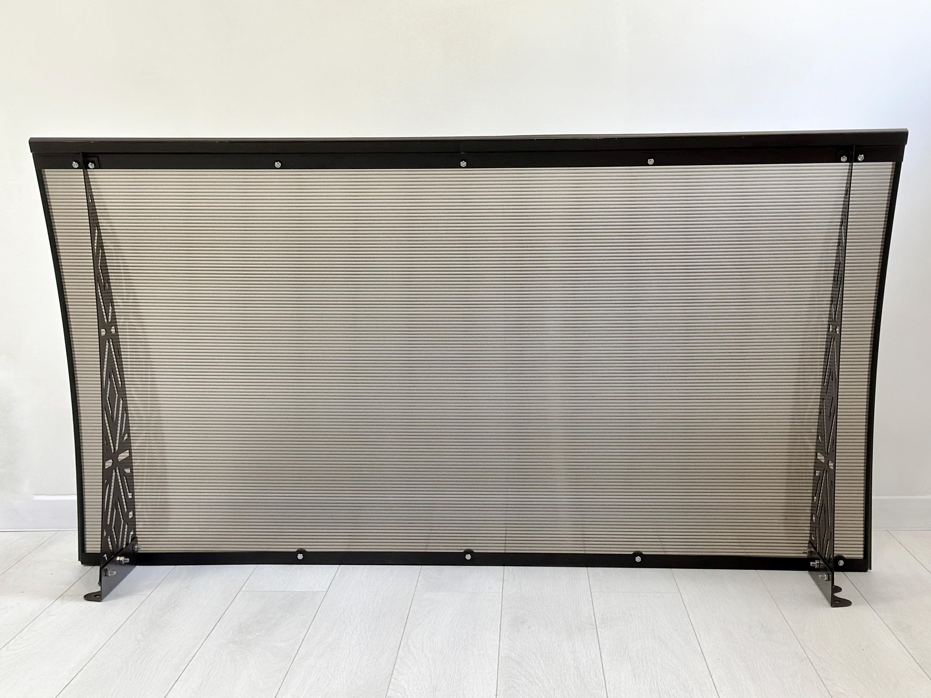 Metal Door Awning with Geometric Panels — 4