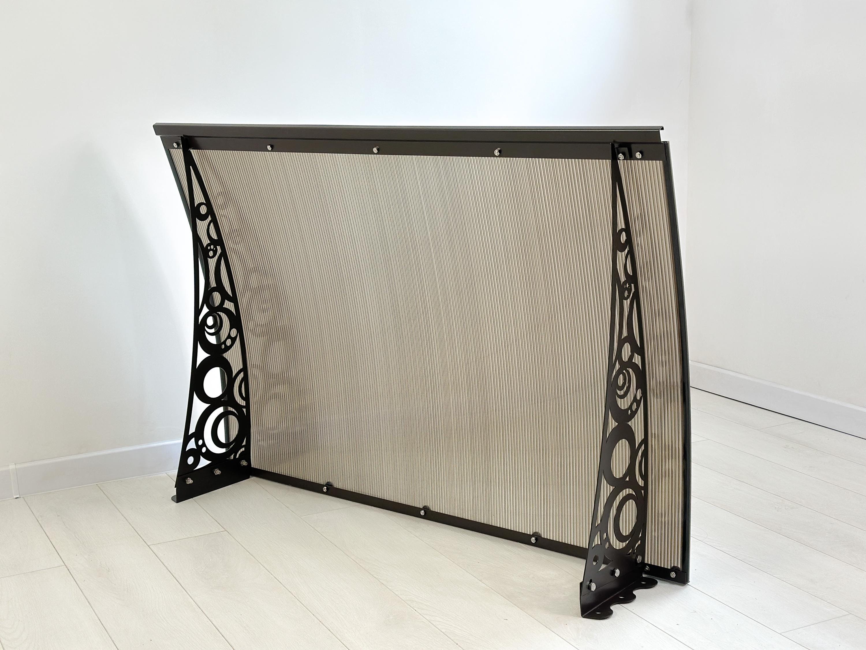 Metal Awning Door with Decorative Design — 6