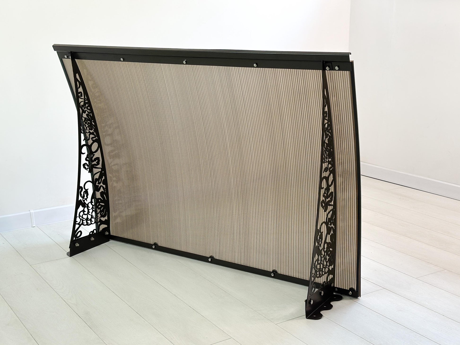 Metal Door Canopy with Grapevine Ornament — 4