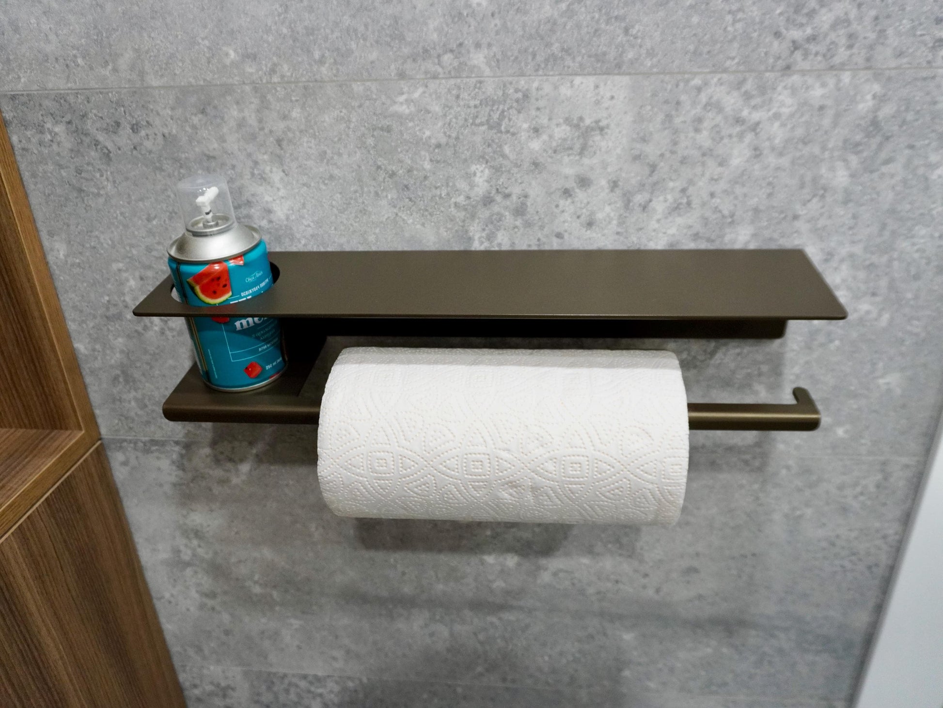 Metal Towel Holder with Shelf — 2
