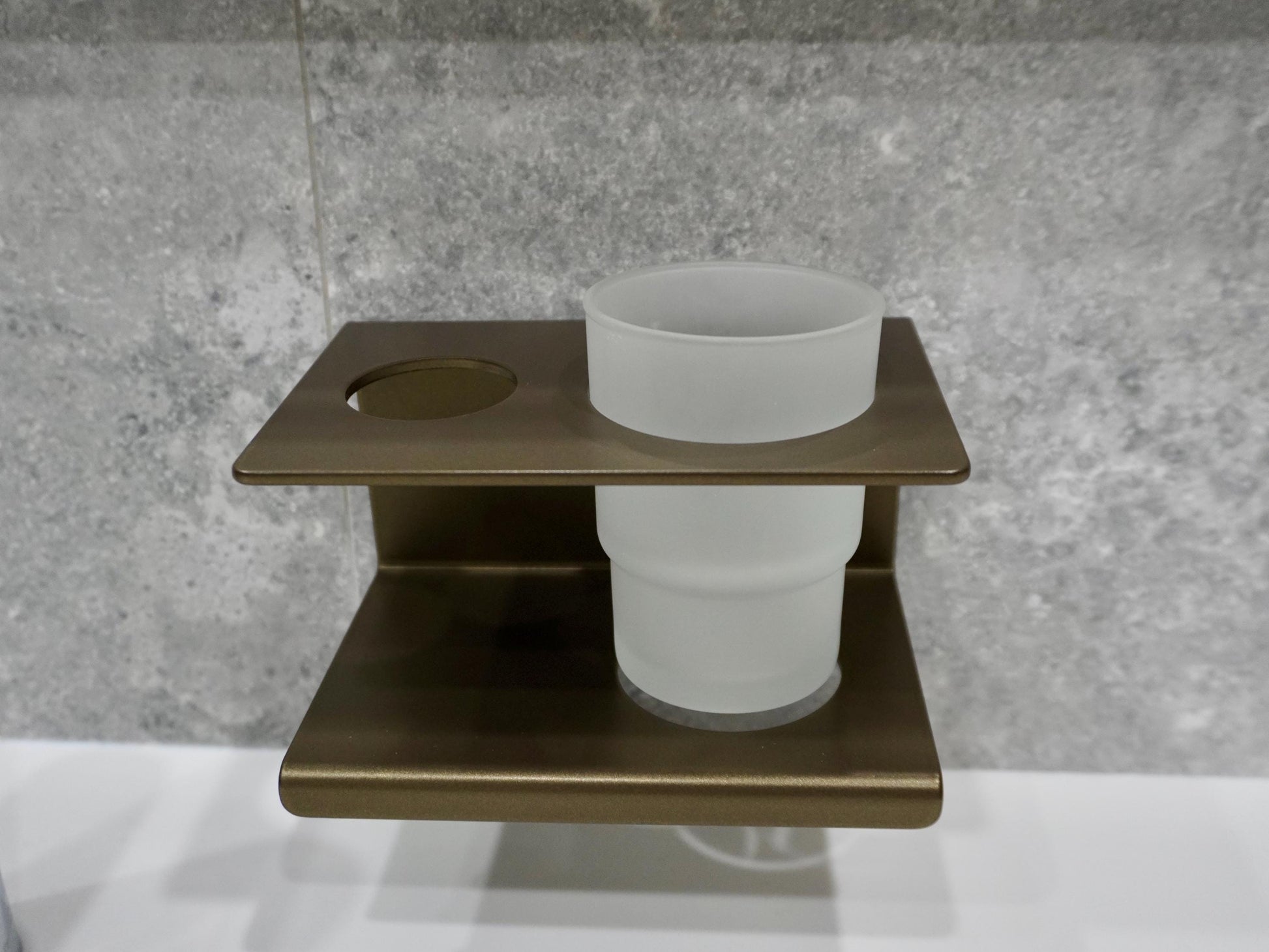 Aluminum Shower Shelf with Cup Holder — 3