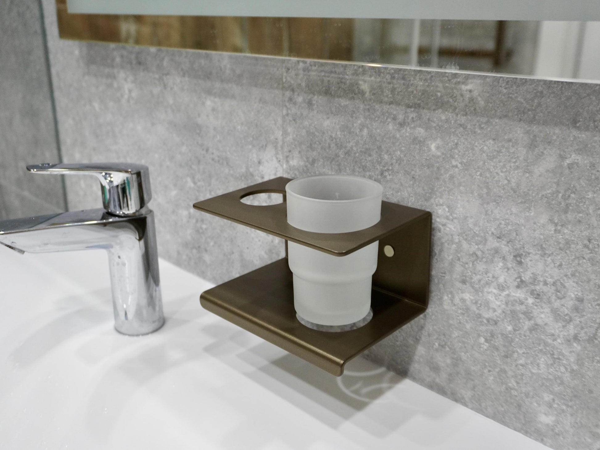 Aluminum Shower Shelf with Cup Holder — 4