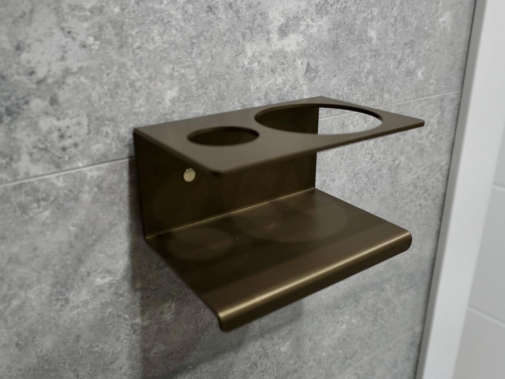 Aluminum Bathroom Shelf with Cup Holder — 4