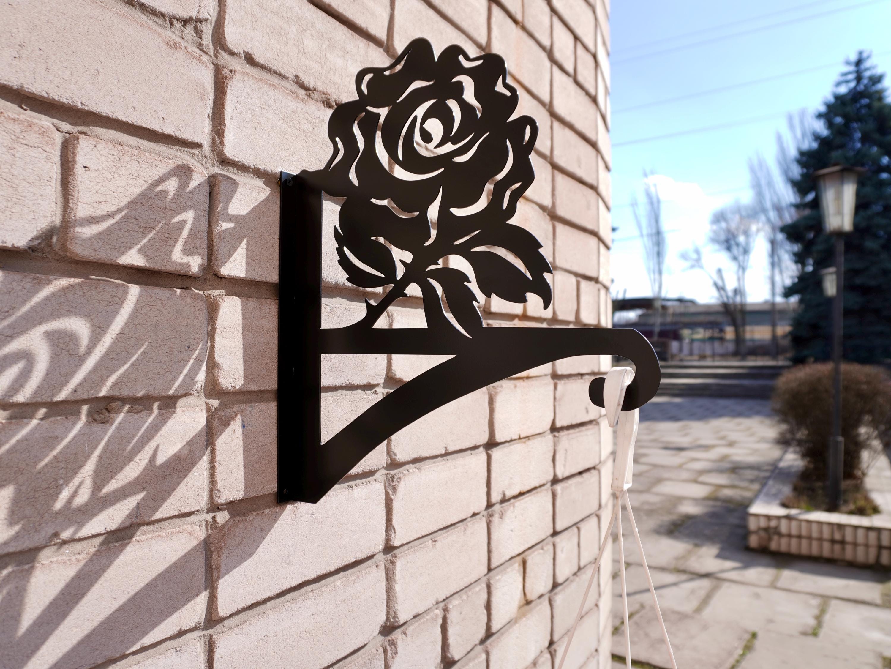 Rose metal outdoor plant hanger — 2