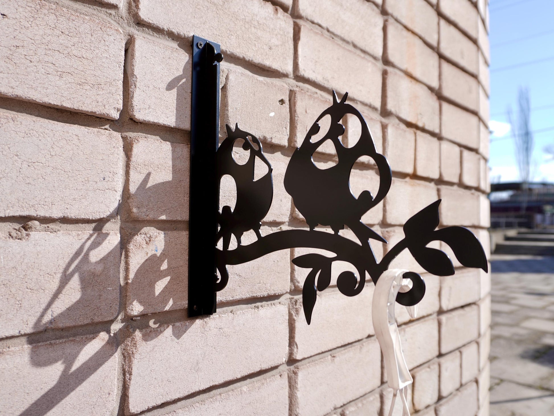 Funny birds metal outdoor plant hanger — 3