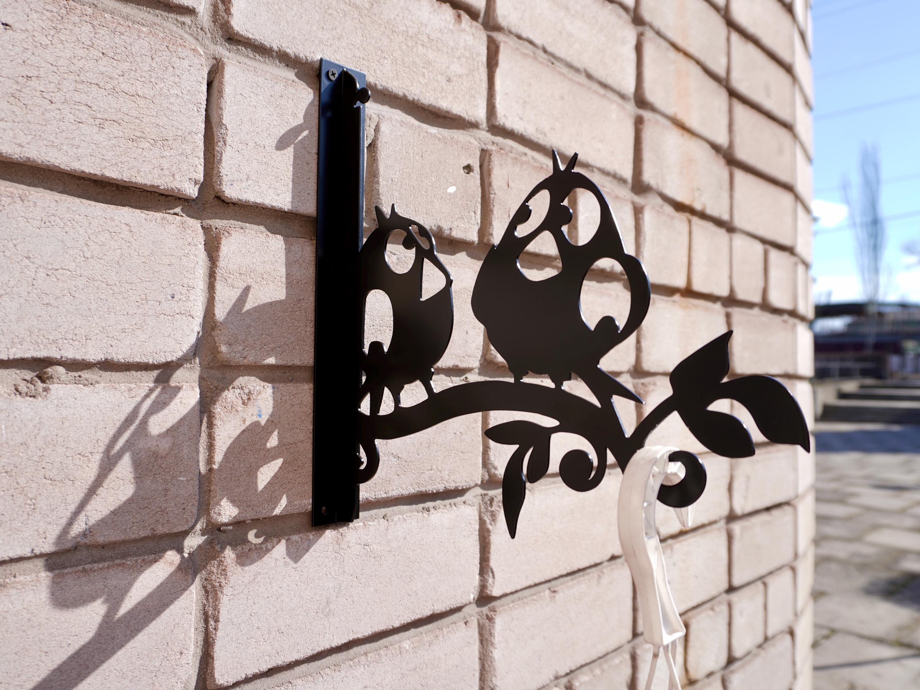 Funny birds metal outdoor plant hanger — 3