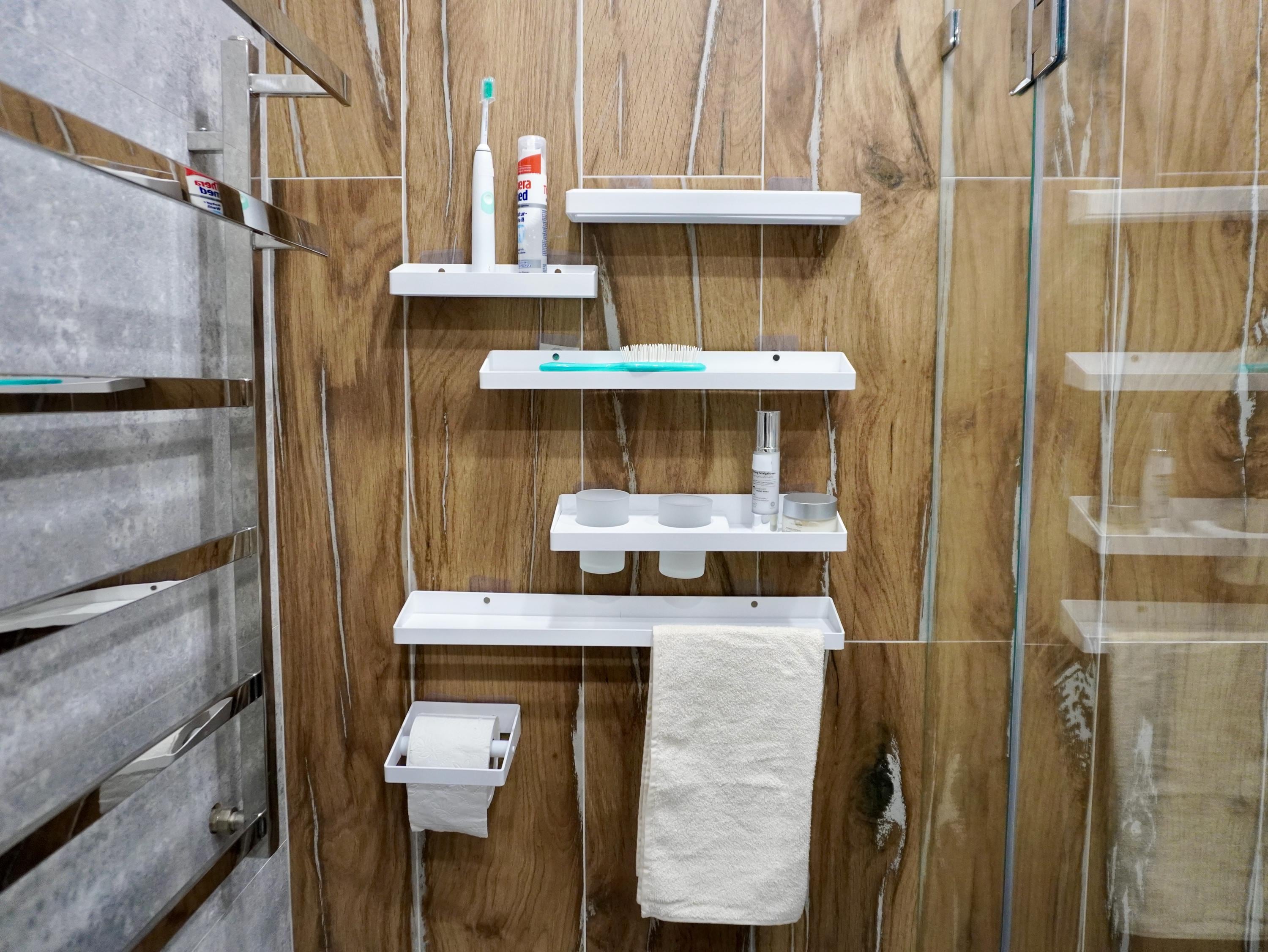 Aluminum Bathroom Shelf Set of Six