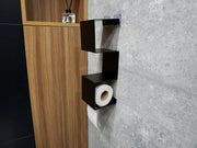 Minimalist Aluminum Floating Toilet Paper Holder with Shelf