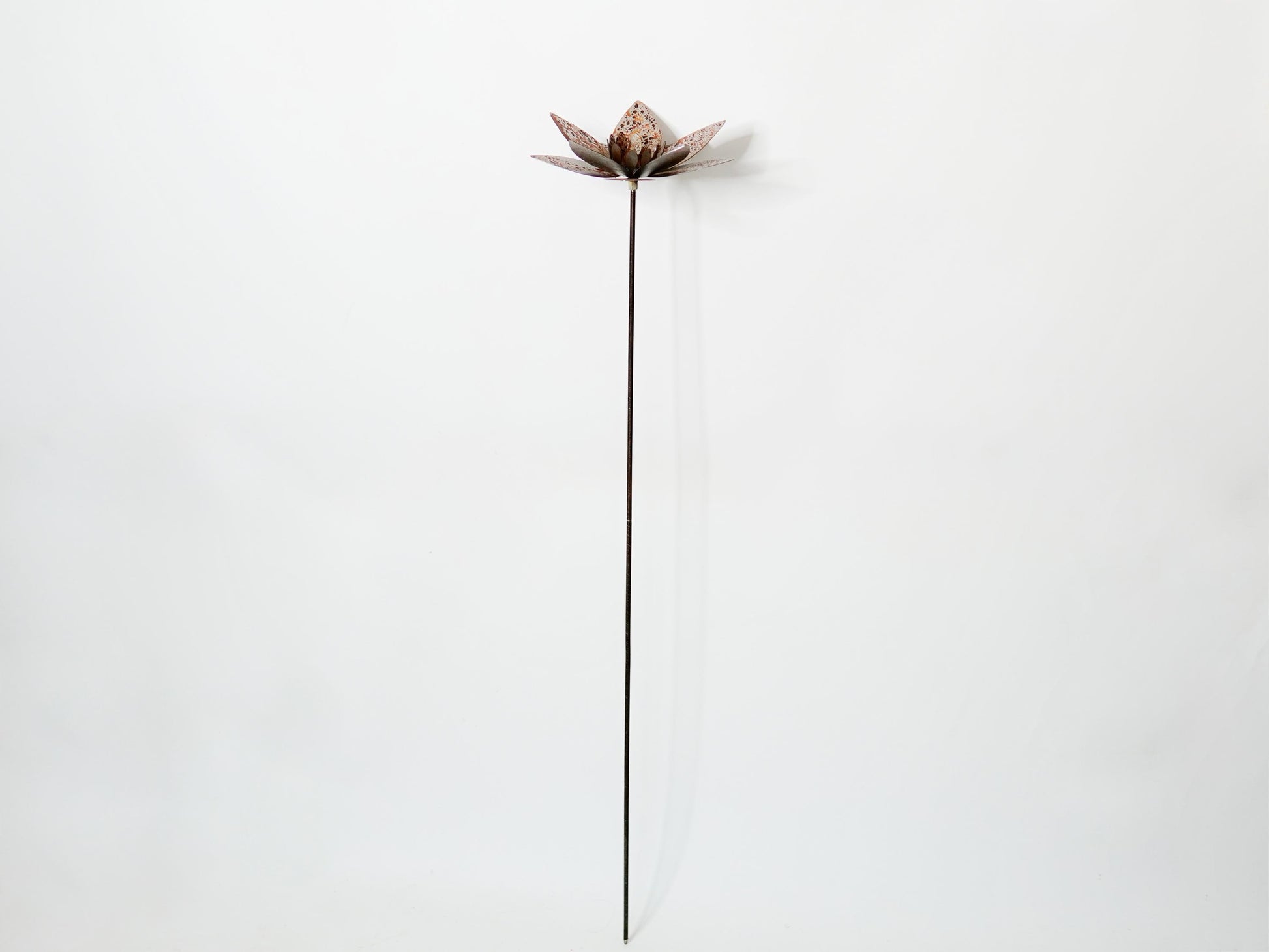 Rusty Metal Lotus Flower Garden Stake — 3