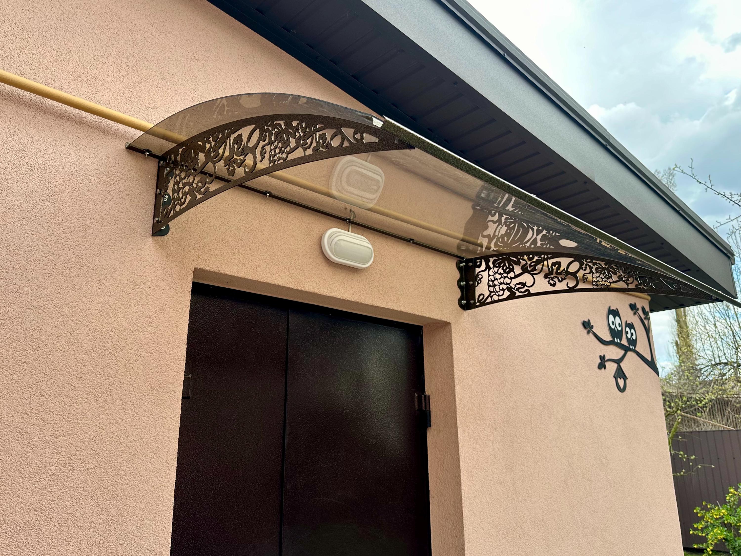 Metal Porch Awning Grapevine Lace Supports — 3