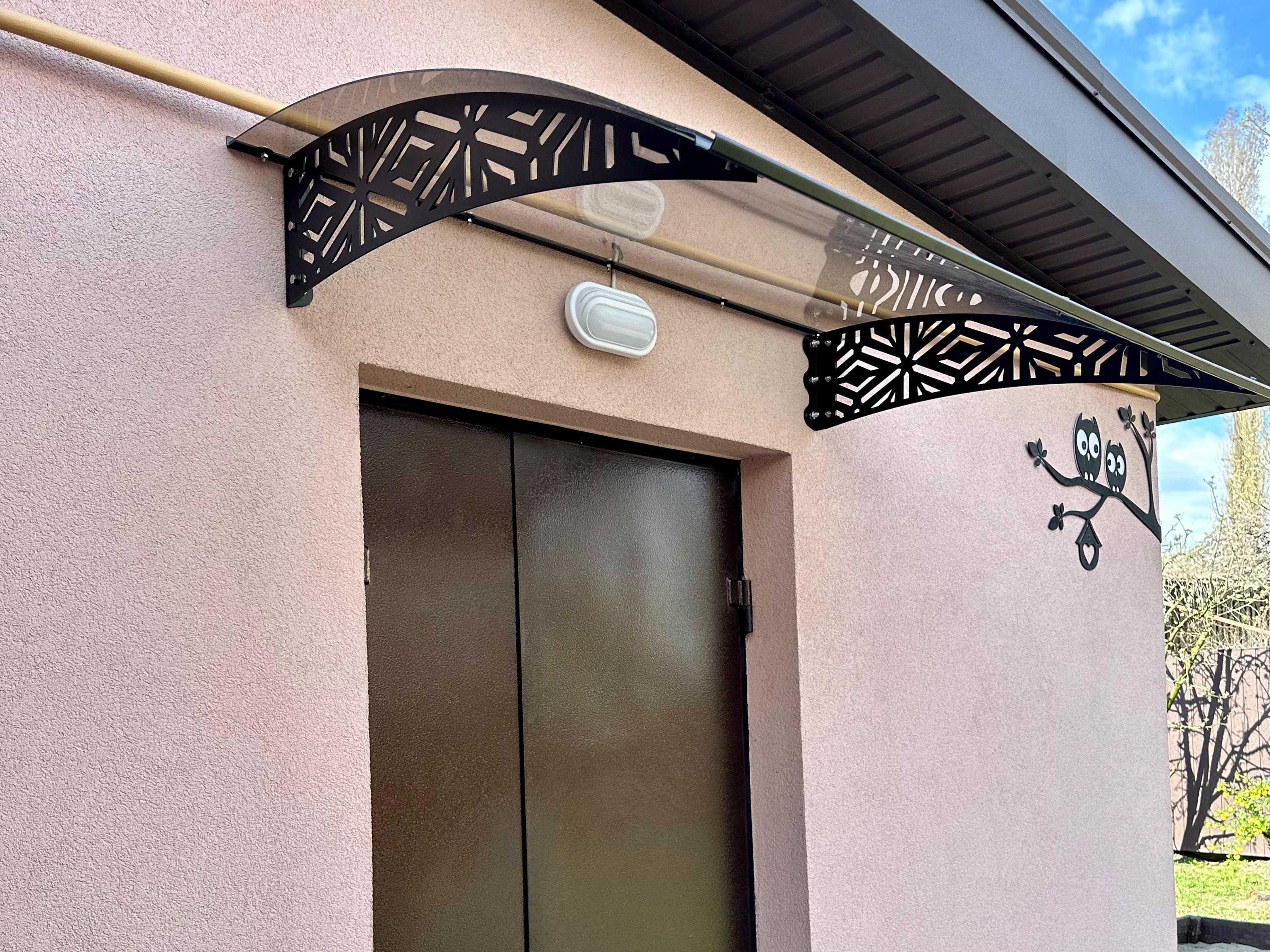 Metal Door Awning Transparent Canopy