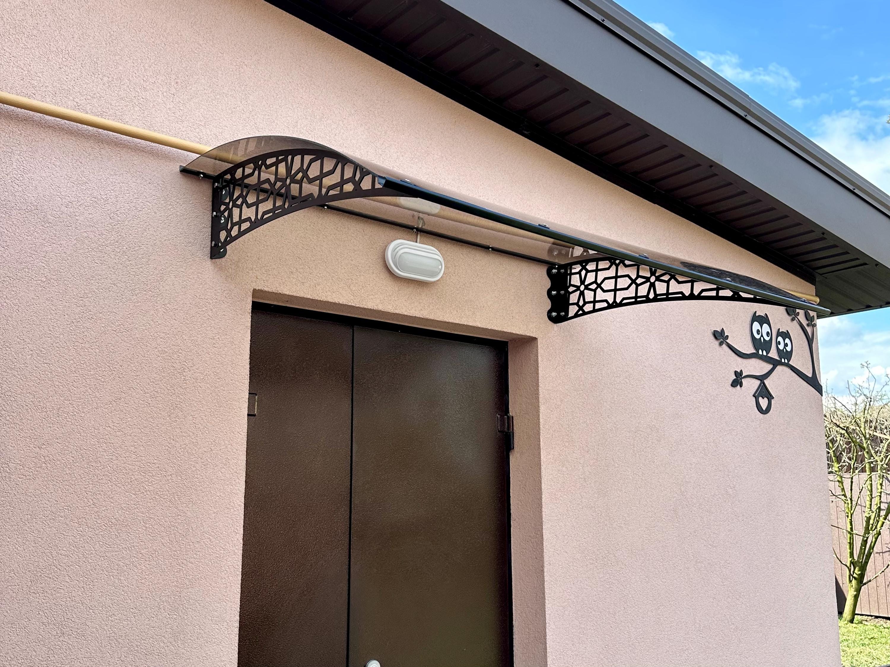 Metal Door Awning with Modern Brackets — 4