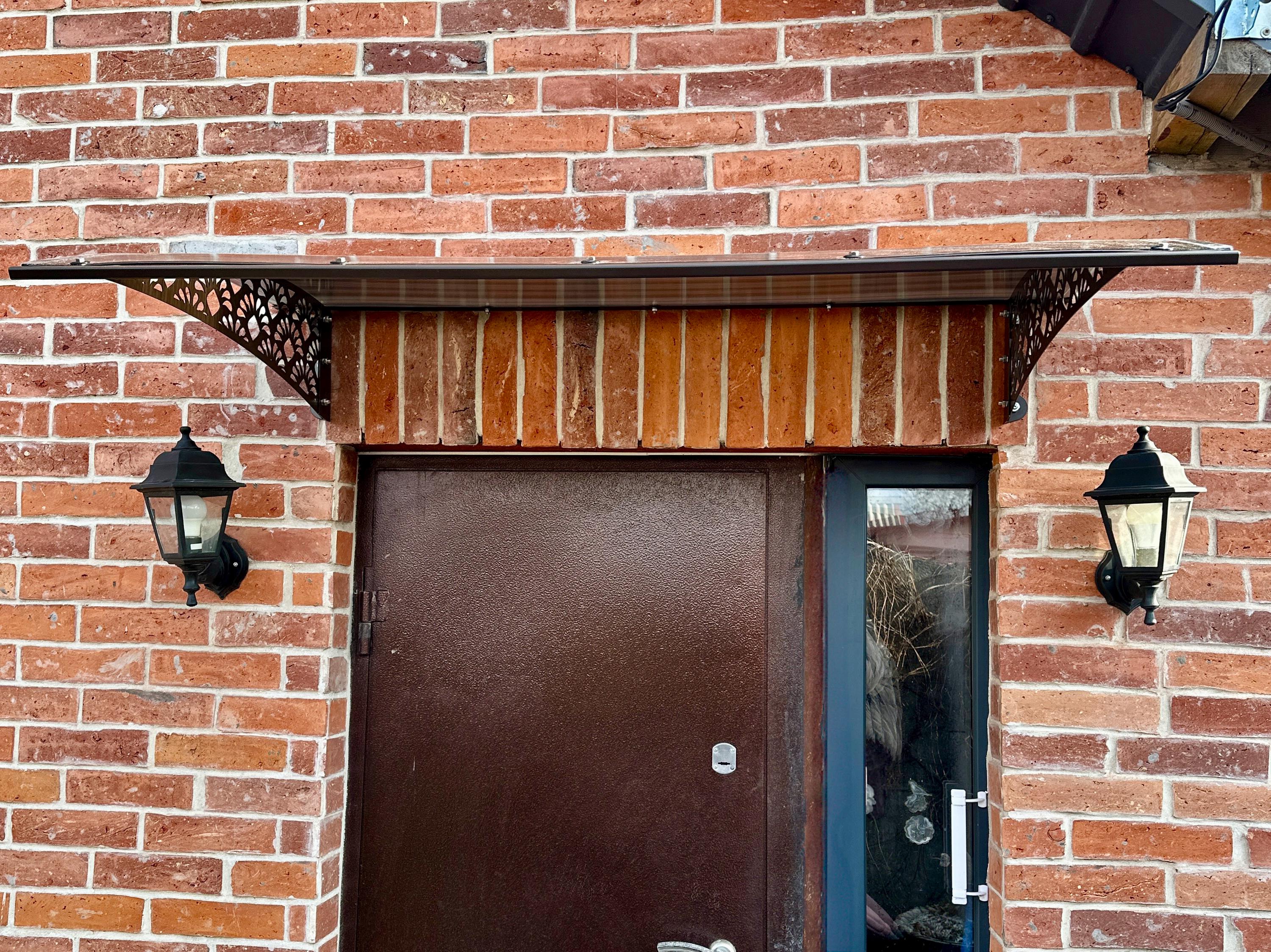 Door Awning with Decorative Metal Supports — 7