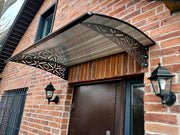 Metal Door Awning with Geometric Panels