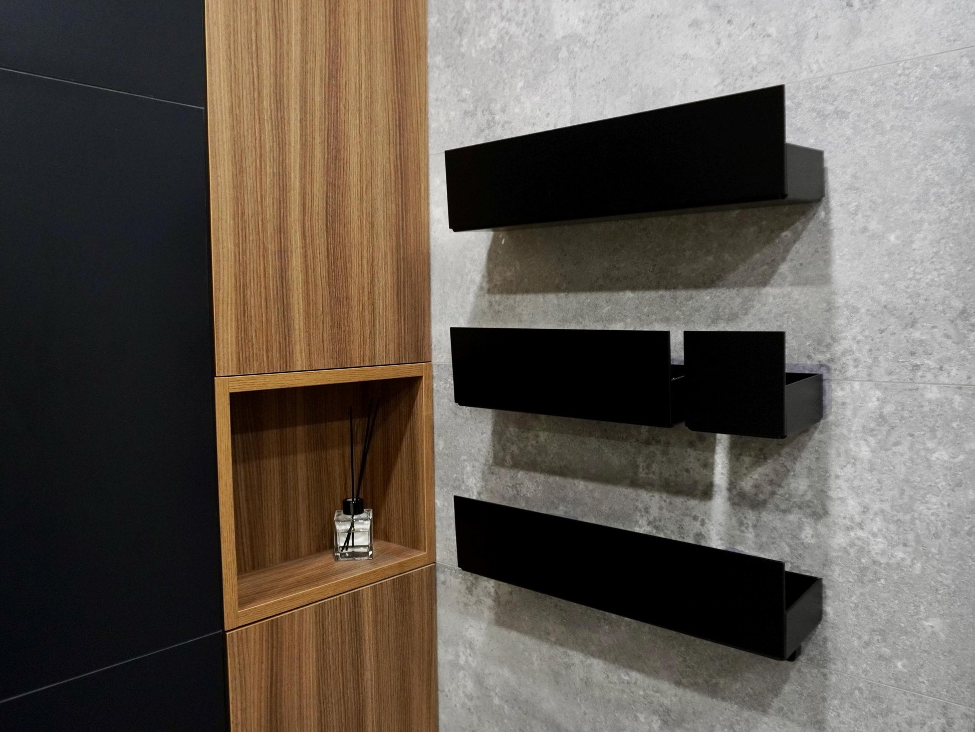 Set of Minimalistic Aluminum Shelves with for Bathroom or Shower — 3